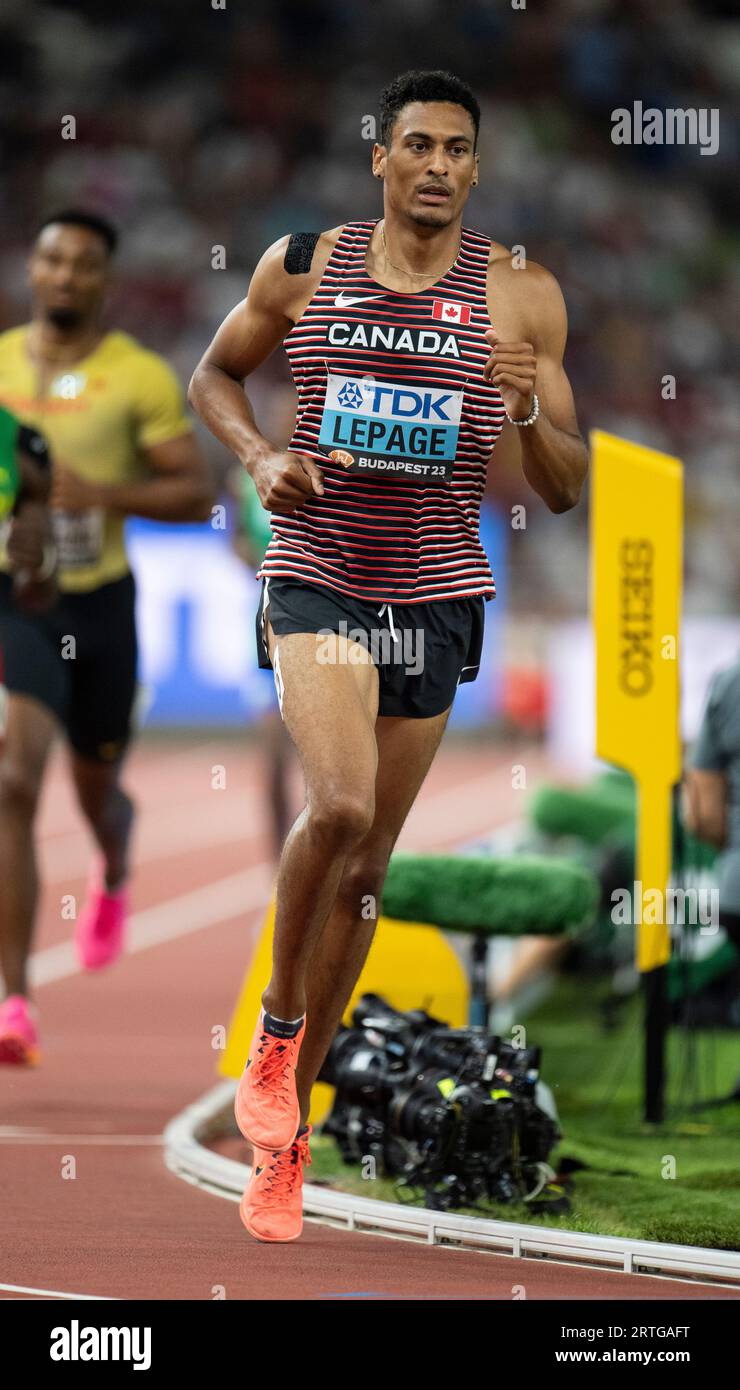 Pierce LePage aus Kanada nimmt am 8. Tag an den Weltmeisterschaften im National Athletics Centre in B im 1500-Meter-Zehnkampf der Männer Teil Stockfoto