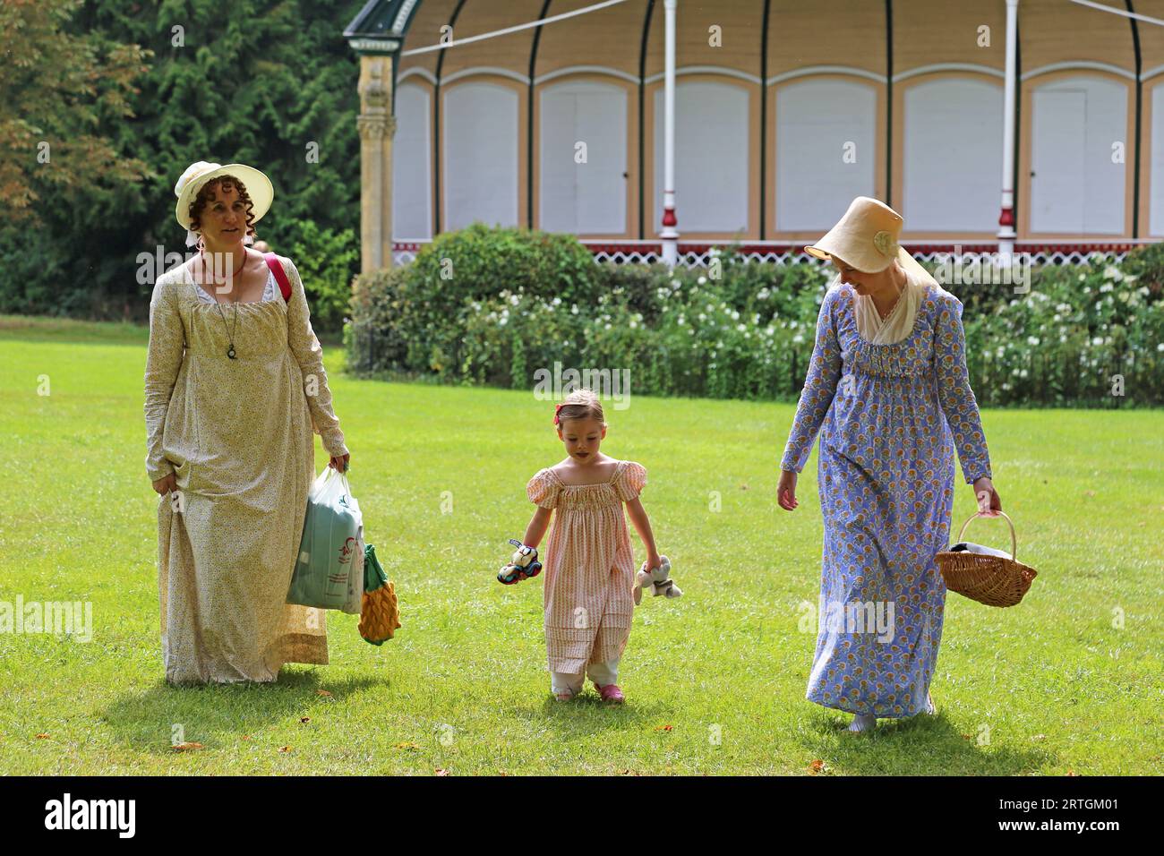 Regency Picnic, Jane Austen Festival 2023, Royal Crescent, Bath, Somerset, England, Großbritannien, Großbritannien, Europa Stockfoto