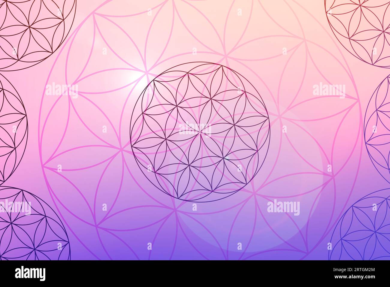 Farbenfroher Hintergrund mit geometrischem Element und Platz für Text. Dekorative Elemente im Vintage-Stil. Heilige Geometriemotive. Stockfoto