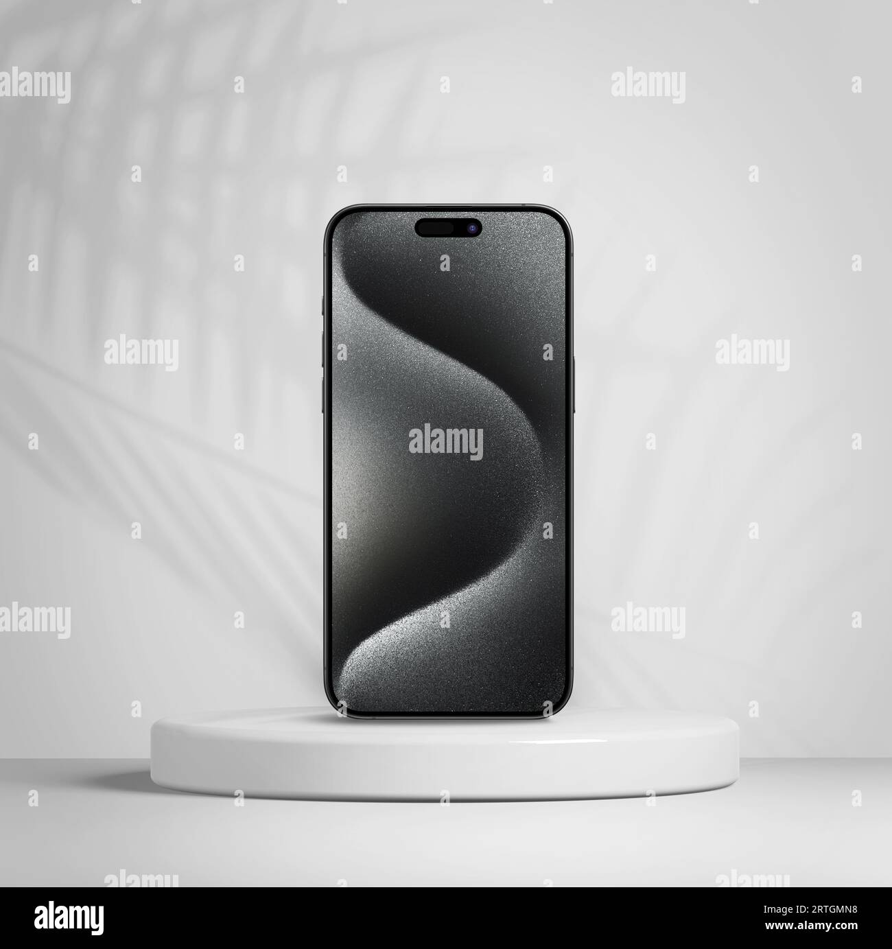 Antalya, Türkei - 12. September 2023: Neu veröffentlichtes iPhone 15 pro max Mockup Set mit Rücken- und Vorderwinkel Stockfoto