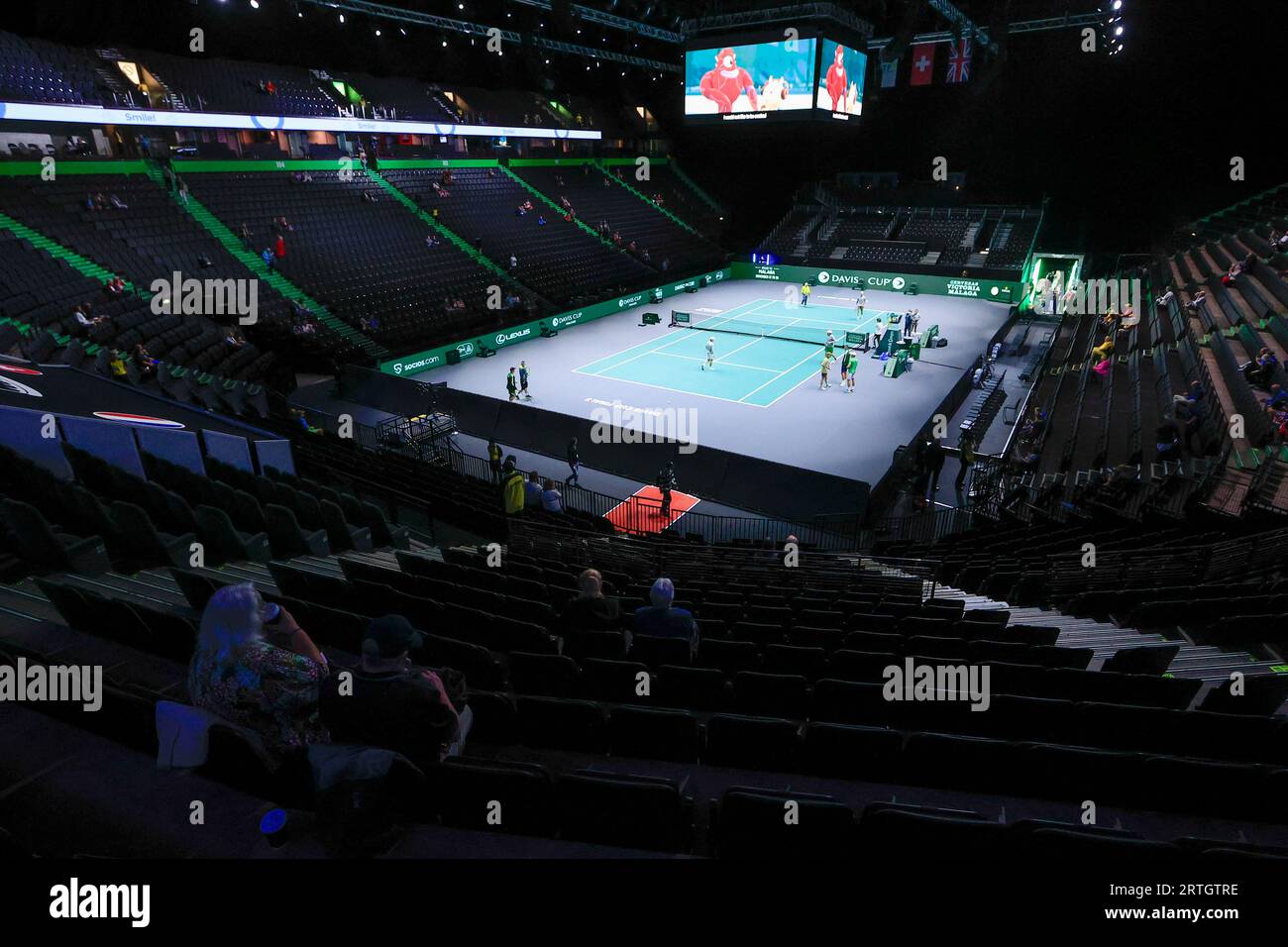 Innenansicht der Manchester Arena vor dem Davis Cup-Spiel Großbritannien gegen Australien in der Manchester AO Arena, Manchester, Großbritannien, 13. September 2023 (Foto: Conor Molloy/News Images) Stockfoto