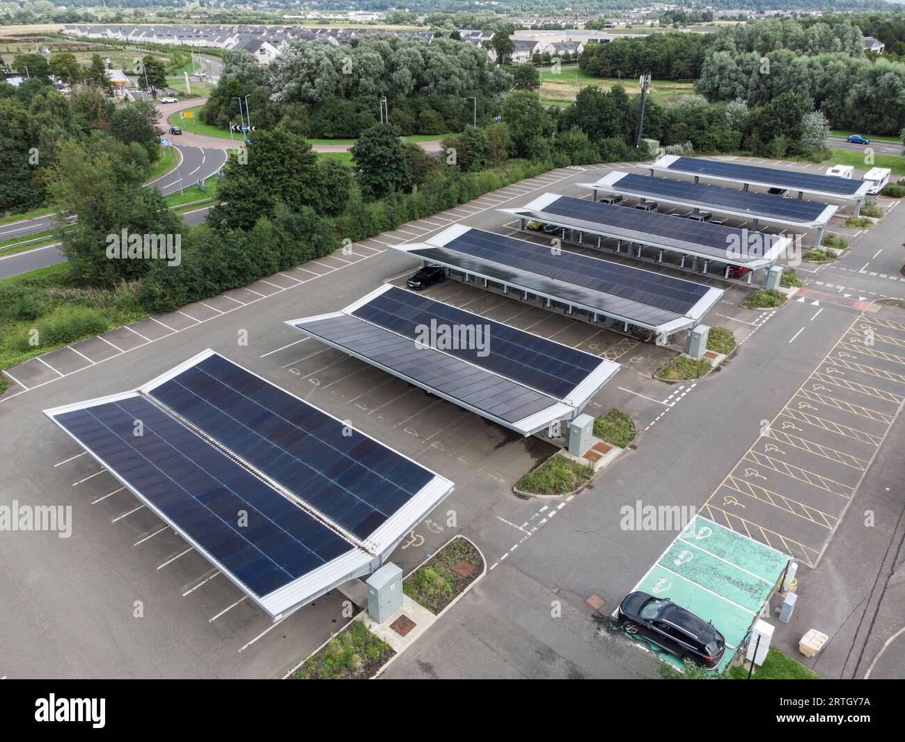 Castleview Low Carbon Elektrofahrzeug EV Charging Hub Schottland Stockfoto