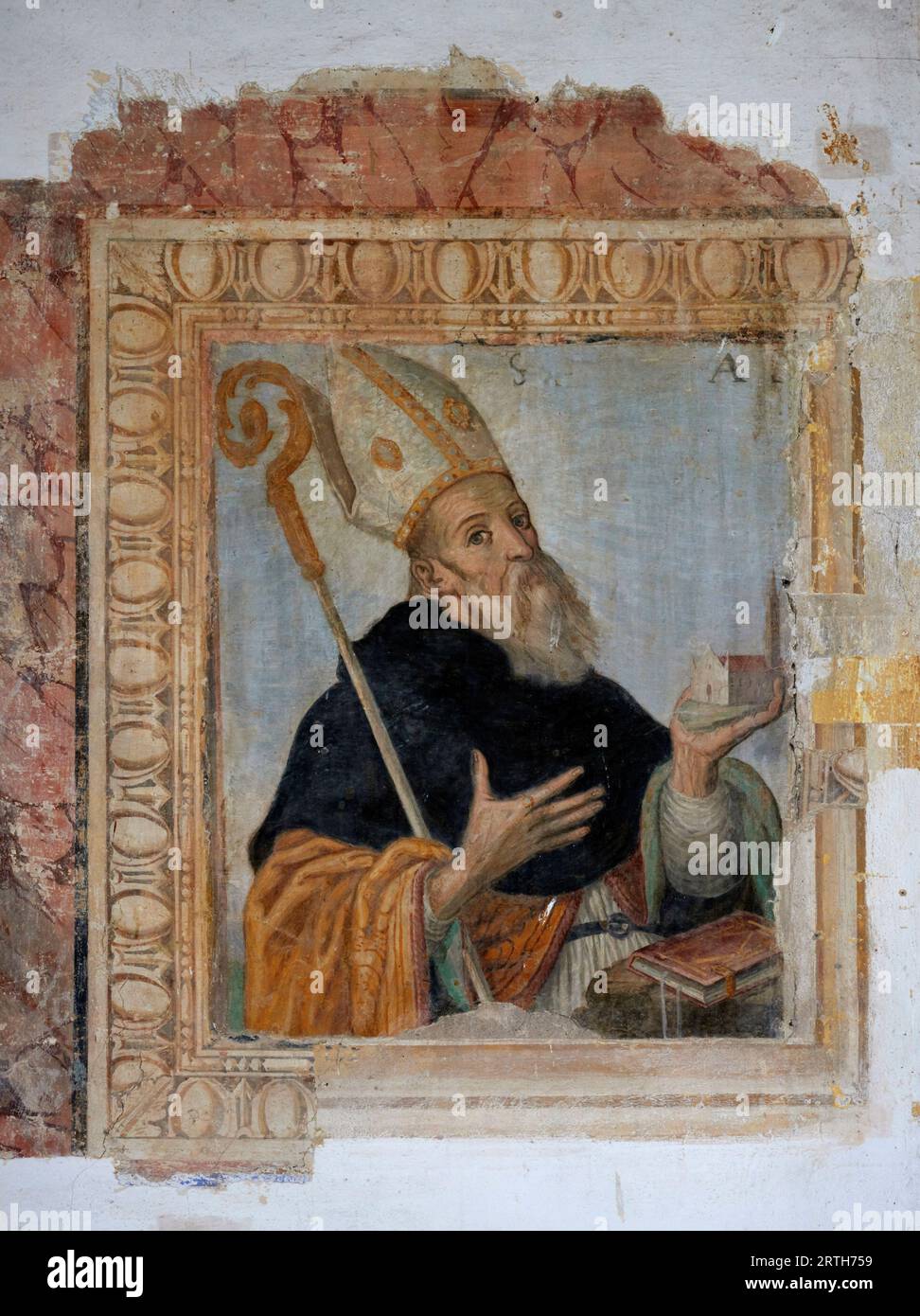 S. Agostino - affresco - Francesco Nasini - 1640 - Santa Fiora (Gr) Oratorio della Madonna delle nevi Stockfoto