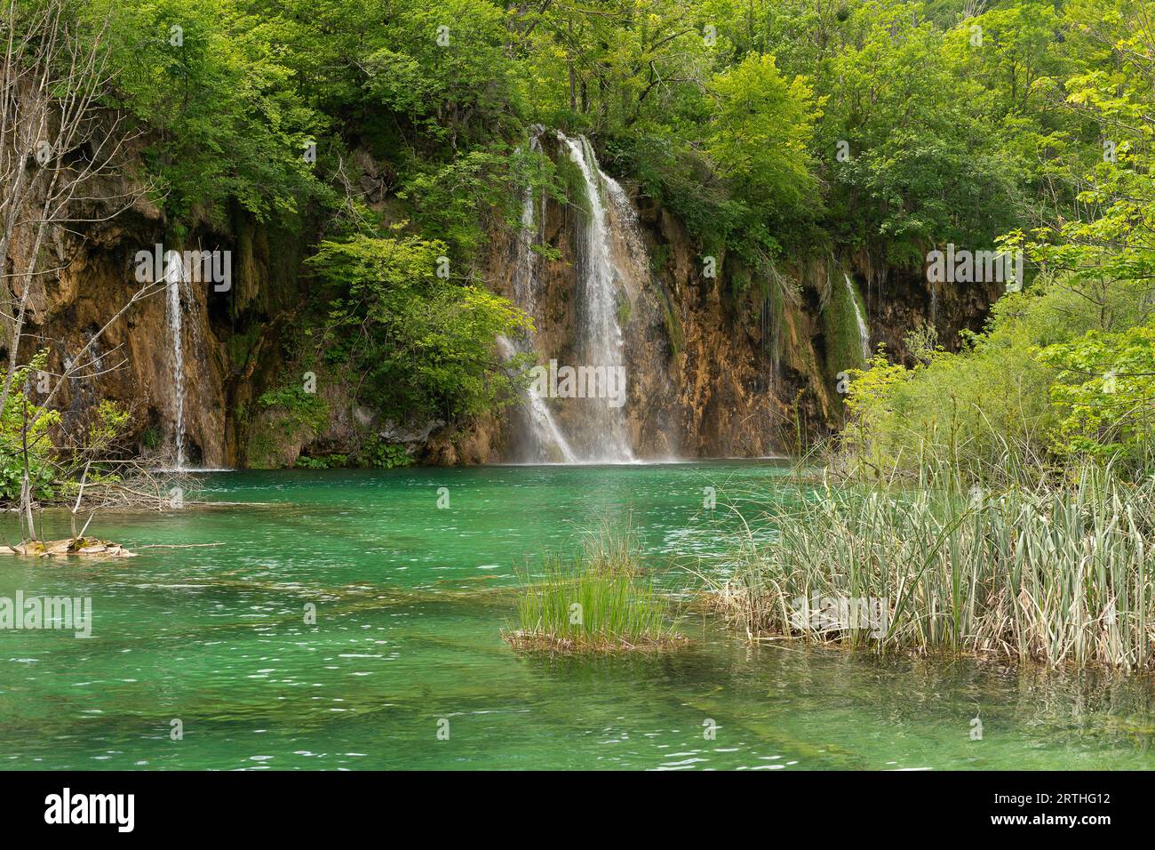 Landschaft im Nationalpark Plitvicer Seen in Kroatien. Stockfoto