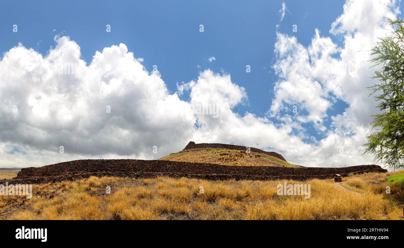 Puukohola Heiau, ein antiker hawaiianischer Tempel auf Big Island, Hawaii, USA Stockfoto