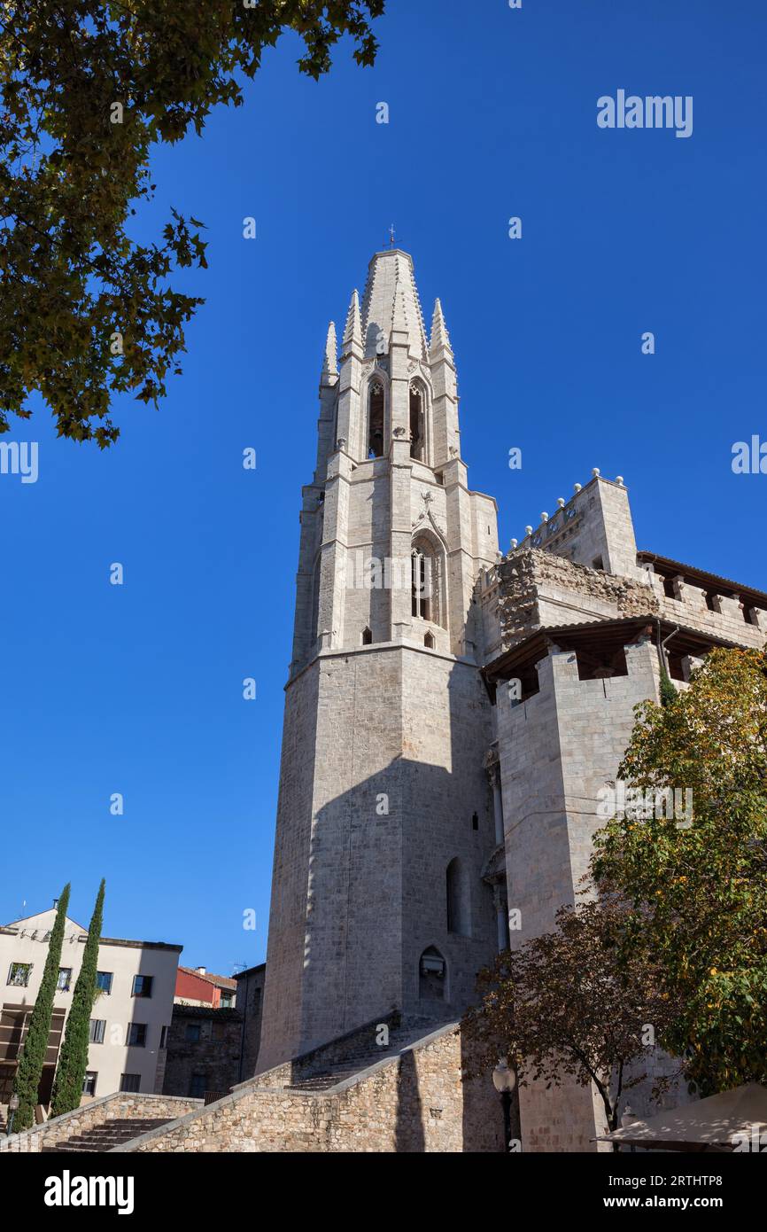 Basilika von Sant Feliu (Iglesia de San Felix) in Girona, Katalonien, Spanien Stockfoto