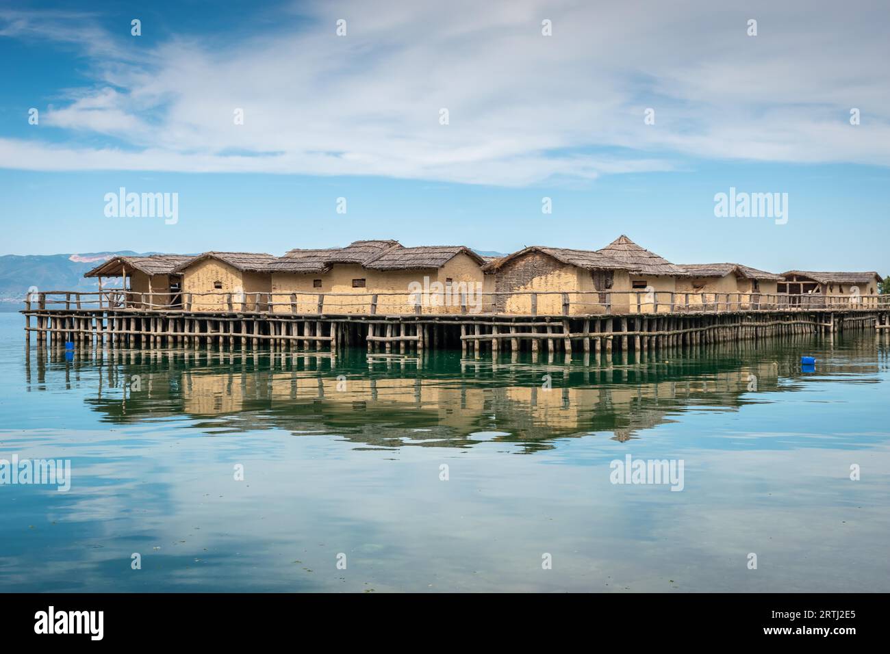 Bucht der Knochen, Museum auf dem Wasser, See Ohrid, Mazedonien Stockfoto
