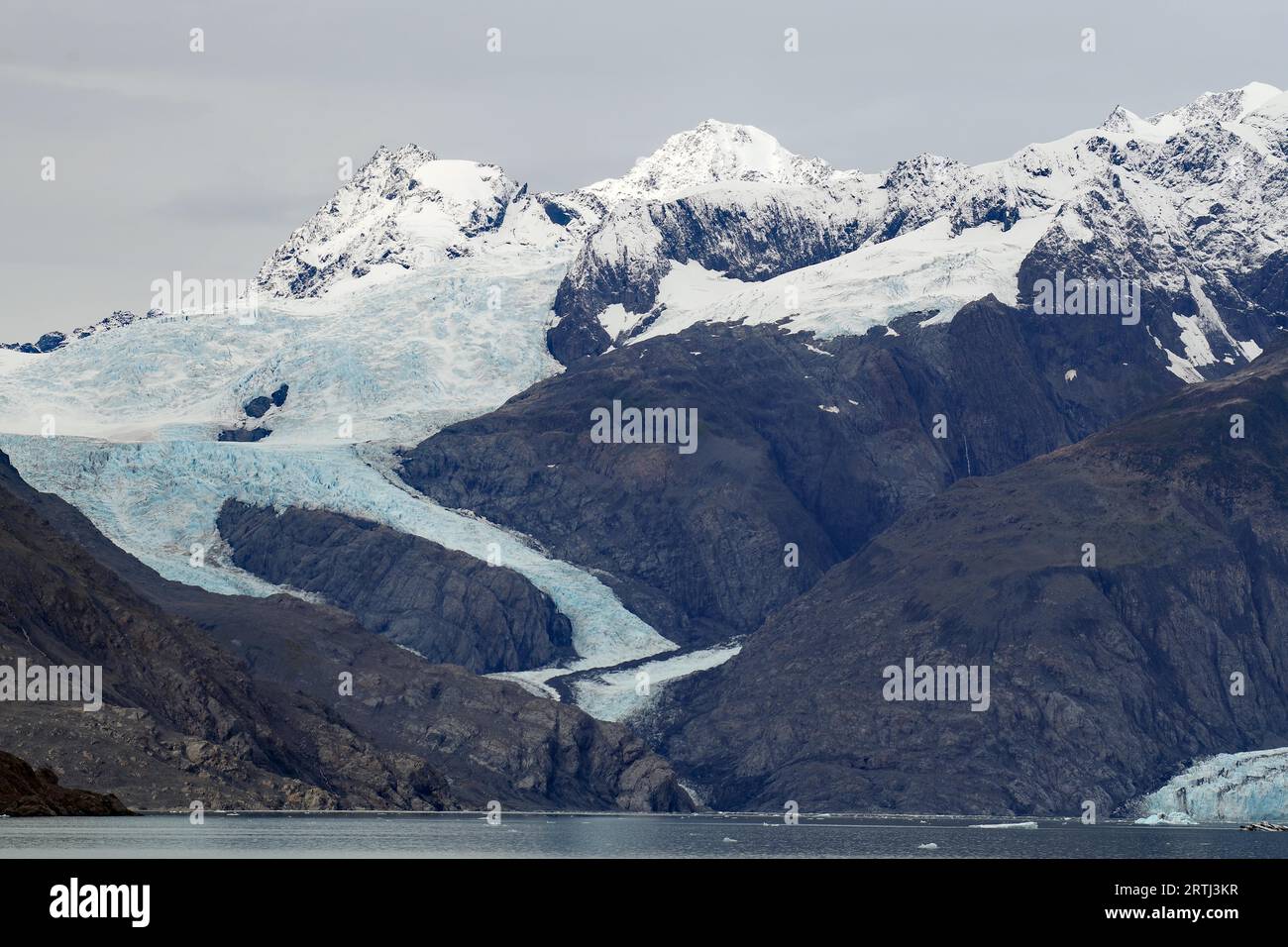 Blick auf einen Teil des Columbia Glacier, Prince William Sound, Herbst, Valdez, Alaska, USA Stockfoto