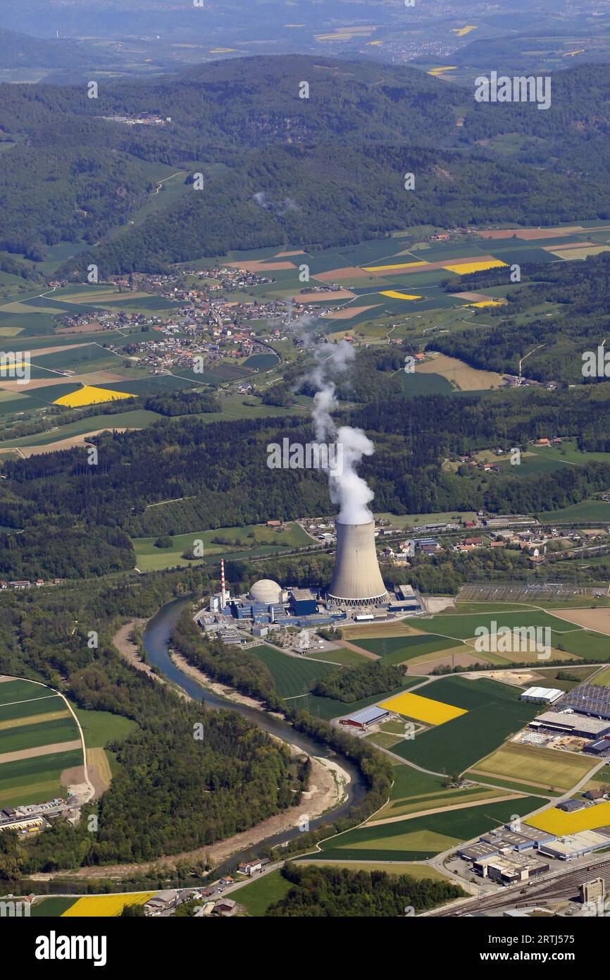 Das Kernkraftwerk Goesgen an der Aare in der Schweiz Stockfoto