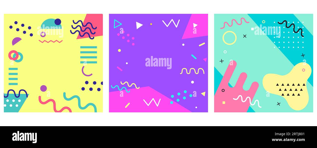 90s Abstract Background Vector Illustration Set Stock Vektor