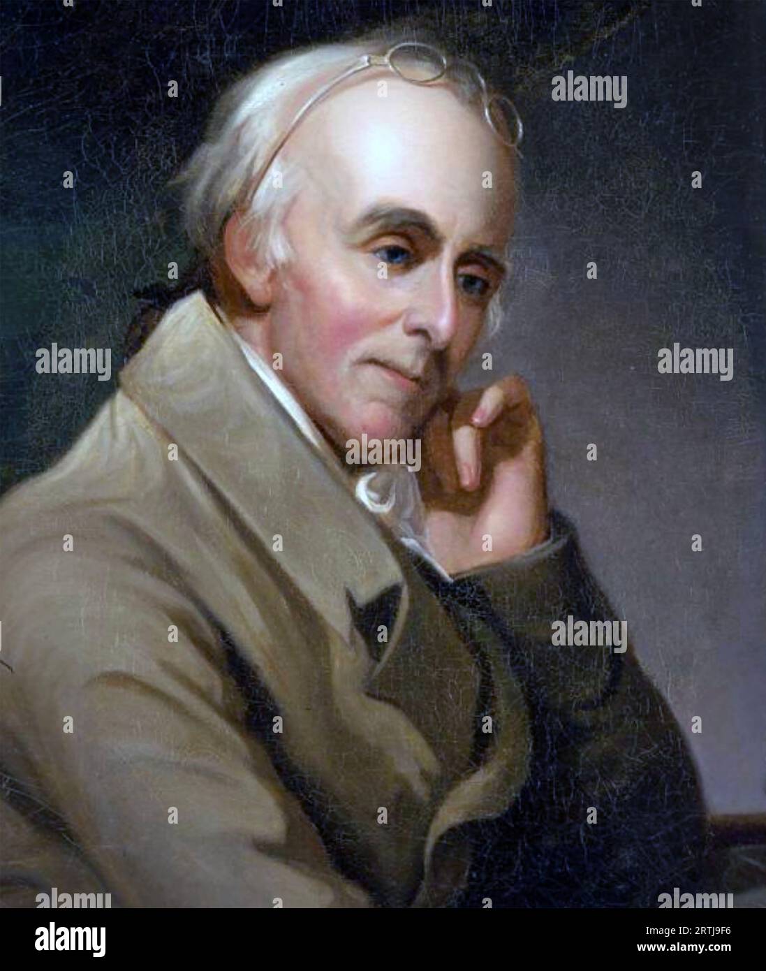 BENJAMIN RUSH (1745–1813), amerikanischer Politiker, Arzt und einer der Gründerväter. Gemälde von Charles Peale um 1818. Stockfoto