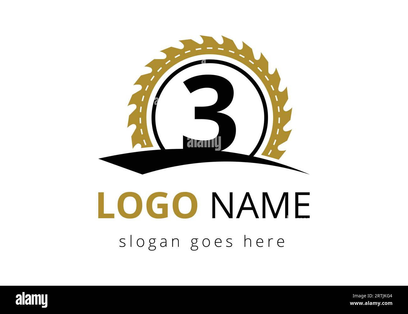 Letter 3 Carpenter Logo Design Vektor Vorlage. Holzbearbeitung-Logo-Design. Schriftartemblem Stock Vektor