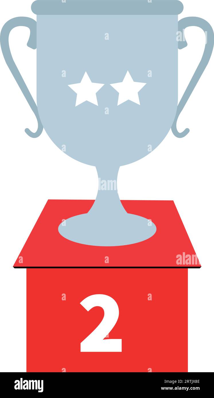 Siegerpreis Trophäe Podium Gold Cup, Silber Cup, Bronze Cup. Sportpreis erster und zweiter und dritter Platz im Wettbewerb. Der Pokal der Preistrophäe auf der Piste Stock Vektor