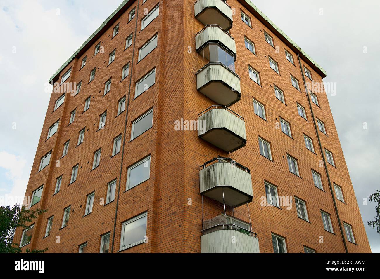 Retro-Apartments mit exponiertem Wohnbereich Stockfoto