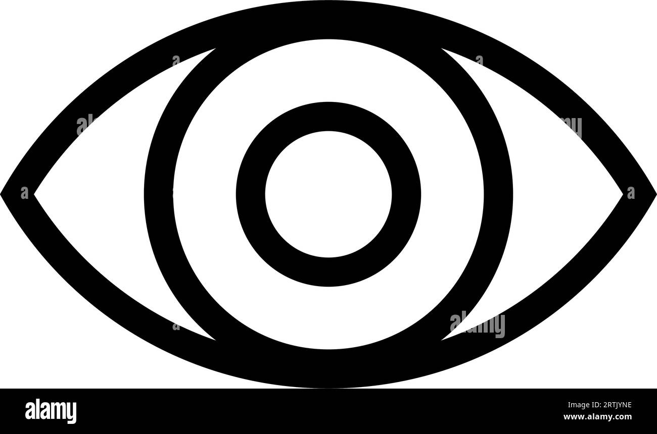 Symbol „Augenlinie“. Symbol ausgeblendet, Symbol sichtbar unsichtbar. Symbol „Ansicht und Vision ausblenden“. Menschliches Auge, magisches Augenkreuz-Symbol. Senzitive Inhalte werden nicht angezeigt Stock Vektor