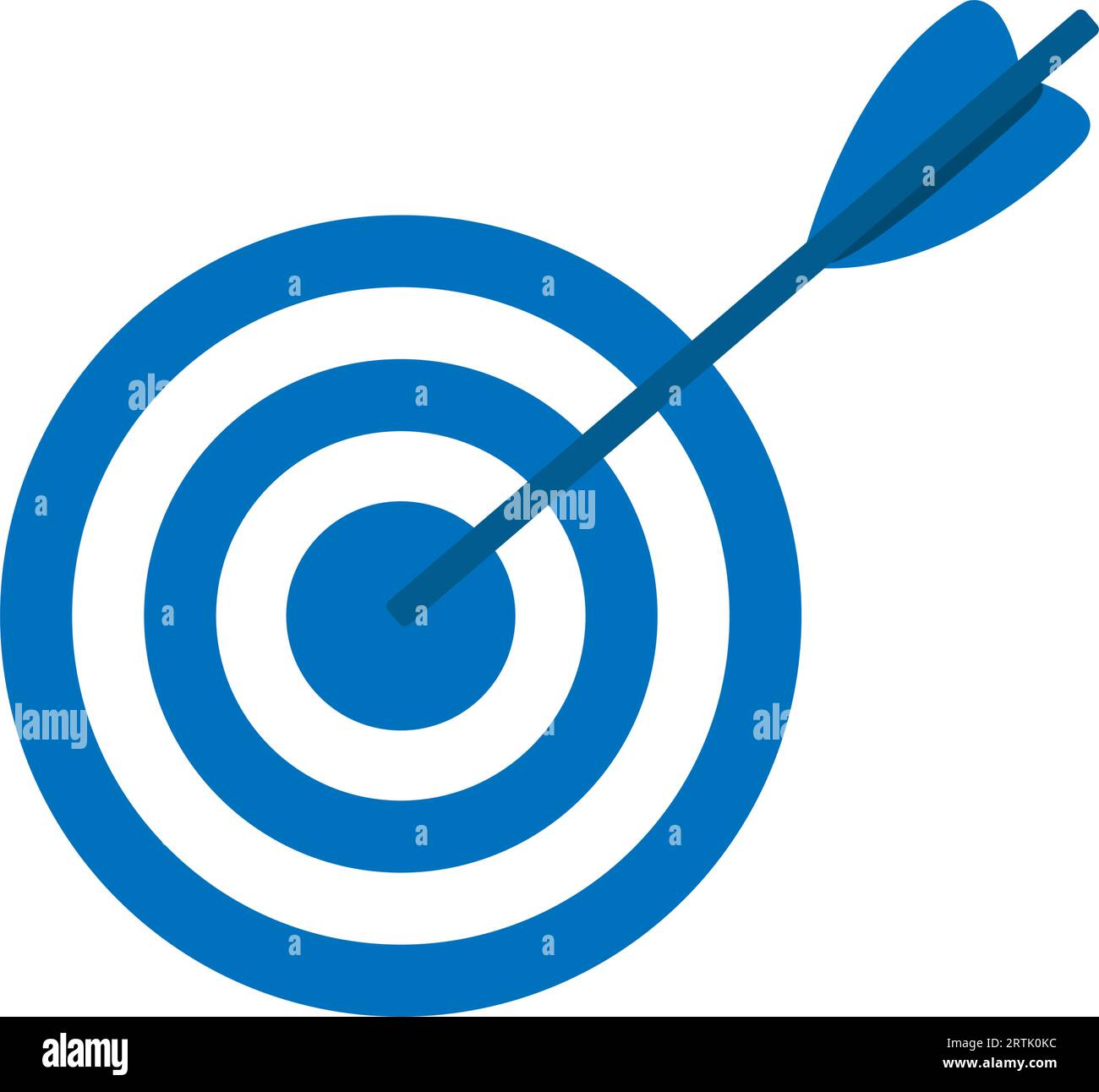 Zielsymbol. Ziel-Symbol für Bullseye. Zieltafel mit Pfeilen. Bogenschießen Sportspiel Arrow trifft Ziel. Ziel erreicht und Misserfolg herausgefordert Schuss verfehlt Kontra Stock Vektor
