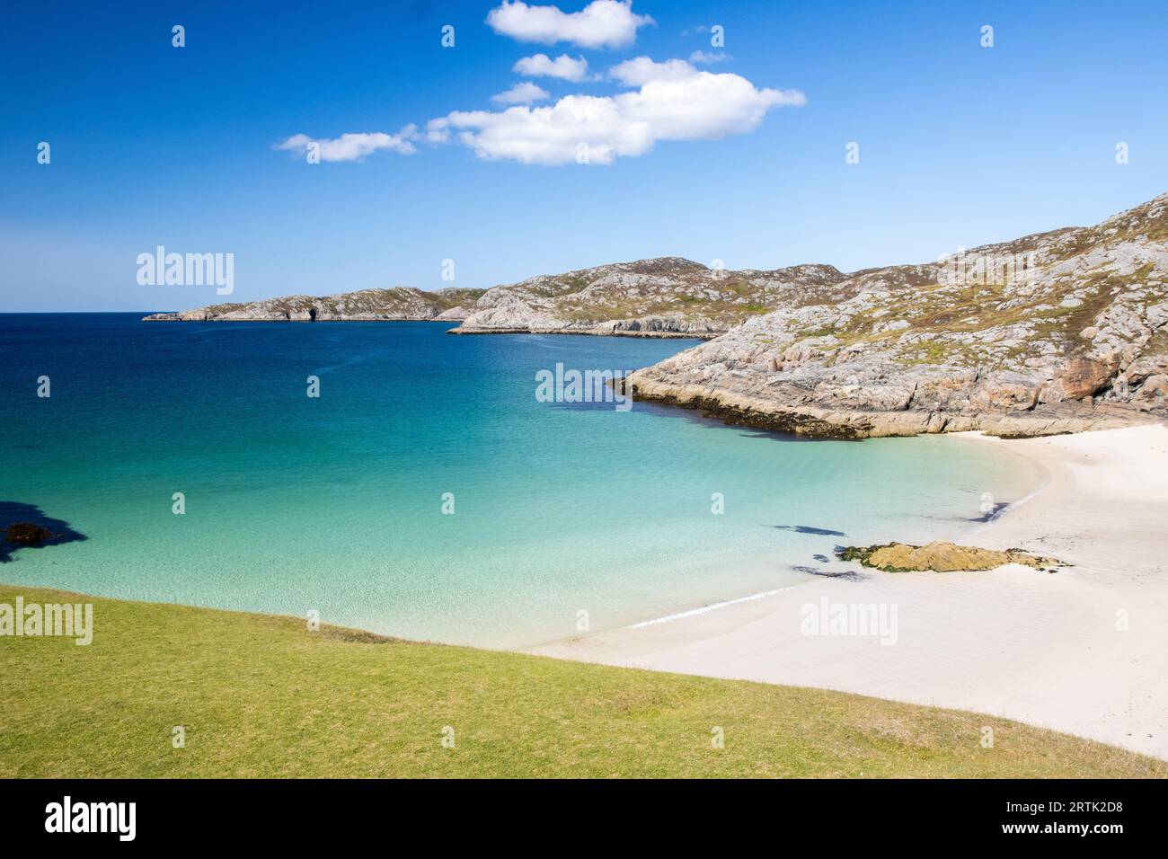 Achmelvich Strand im schottischen Hochland Stockfoto