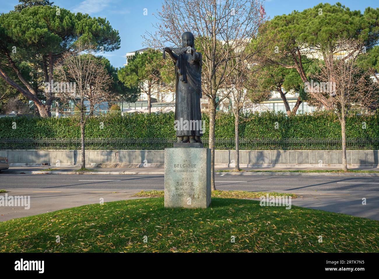 La Belgique reconnaissante Monument (Grateful Belgium) von Ernest Wijnants - Lausanne, Schweiz Stockfoto
