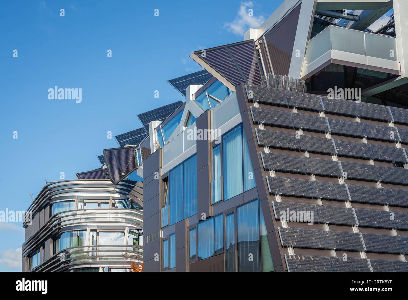 Aktives Energiebau - Nachhaltige Architektur - Vaduz, Liechtenstein Stockfoto