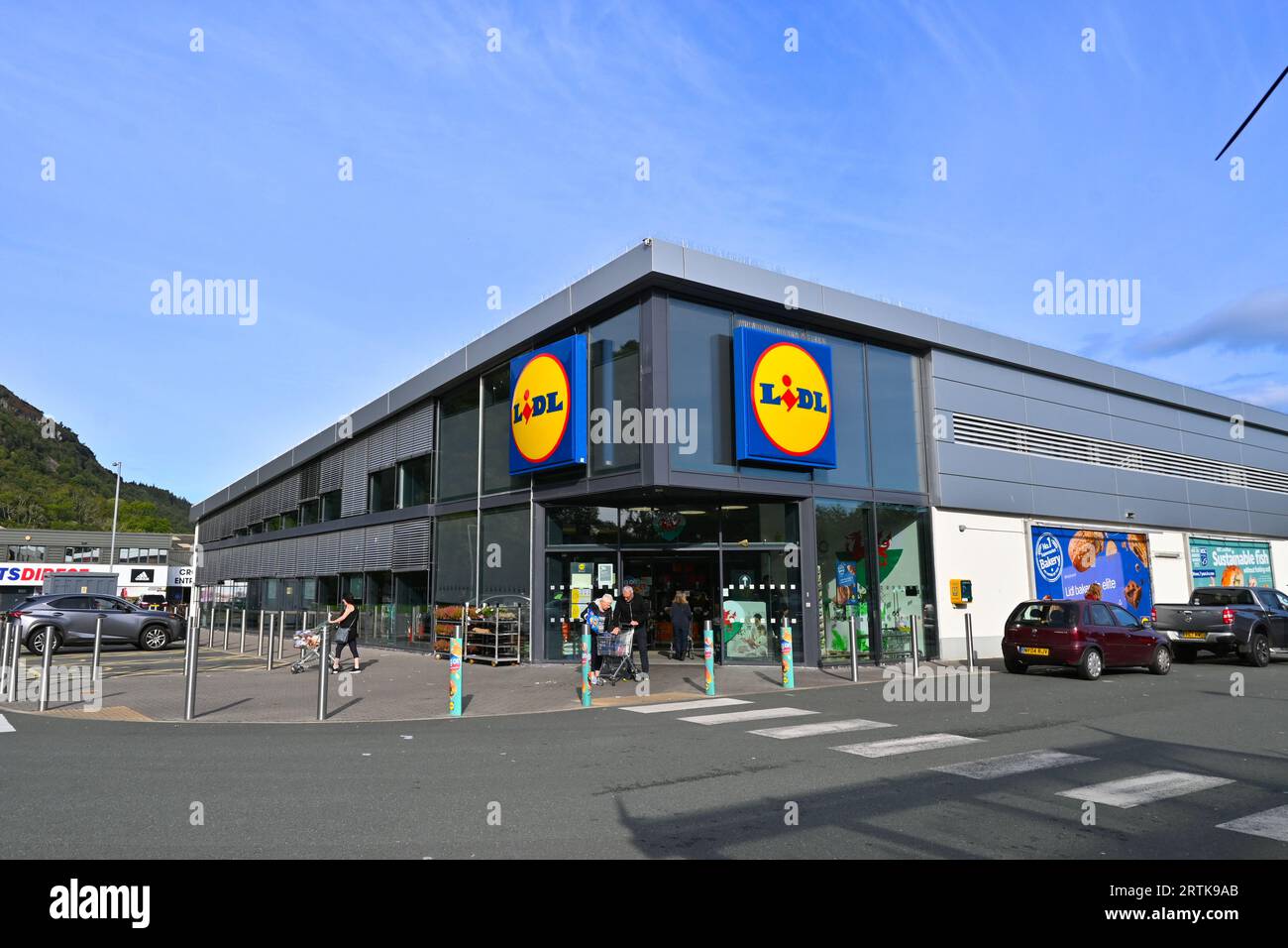 Lidl in Porthmadog, Gwynedd, Wales, Vereinigtes Königreich – 13. September 2023 Stockfoto