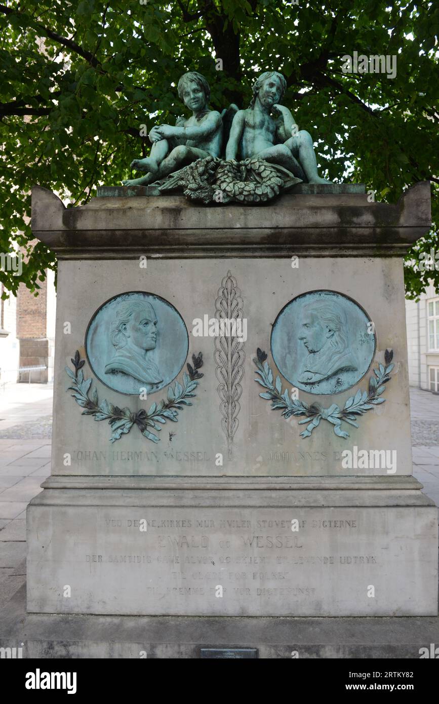 Johannes Ewald und Johan Hermann Wessel Memorial in Kopenhagen, Dänemark. Stockfoto