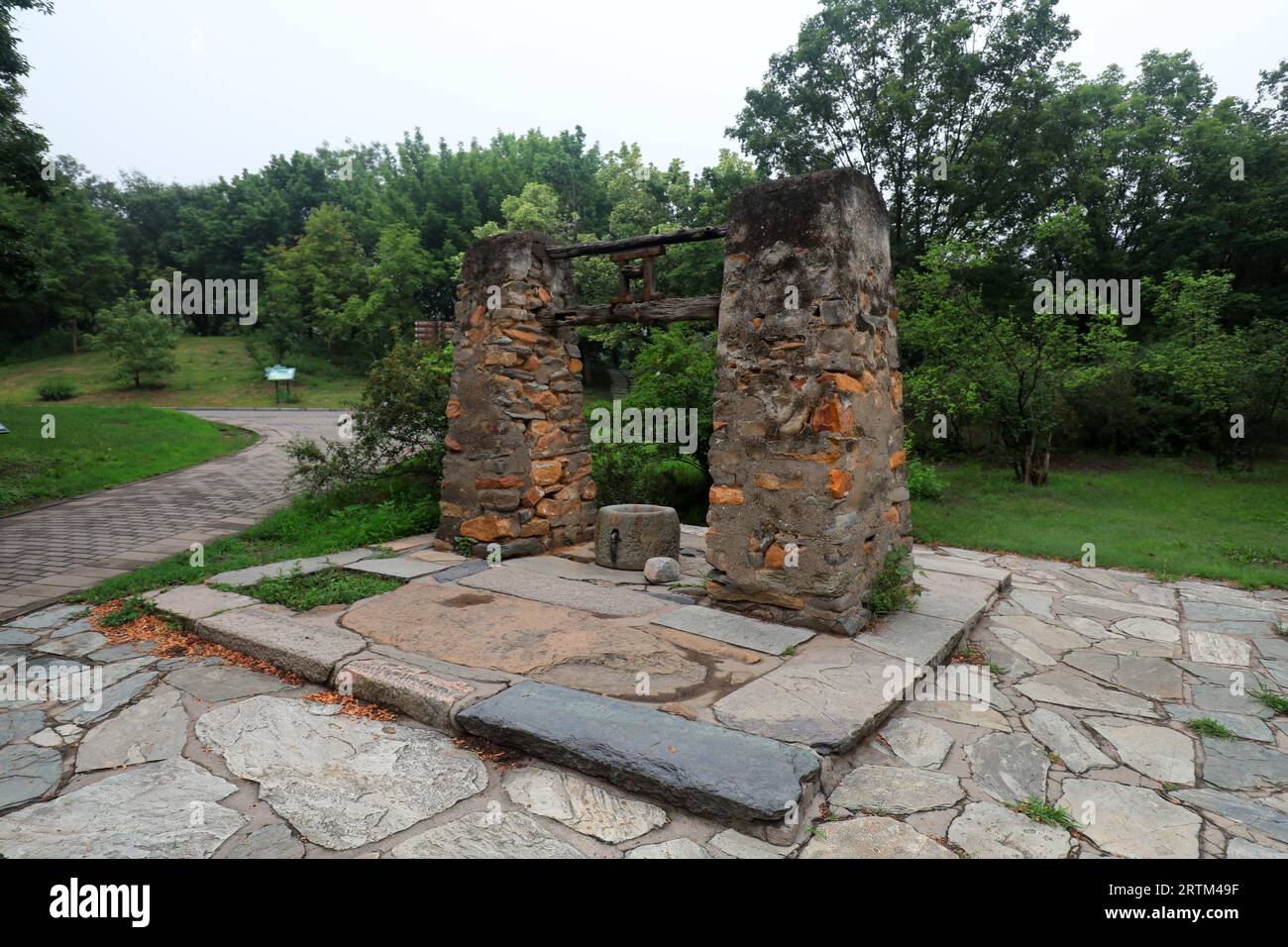 Alte chinesische Wasserbrunnen architektonische Landschaft, Peking Stockfoto