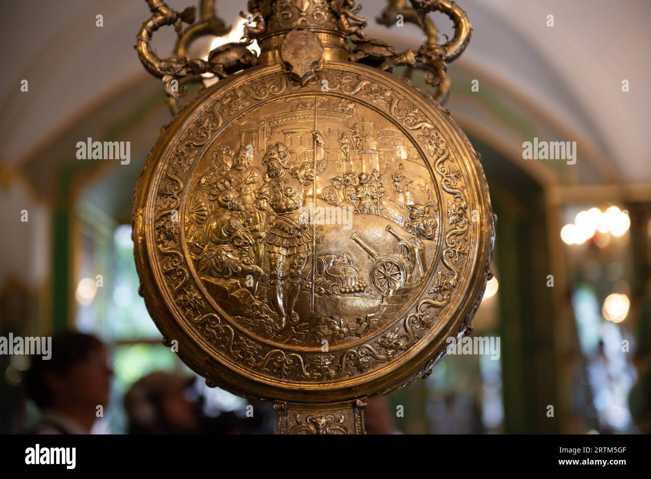 Besuchen Sie das Grüne Gewölbe oder das Grüne Gewölbe, ein Museum in Dresden. Mit der größten Schatzsammlung Europas. Gegründet 1723 von Aug Stockfoto