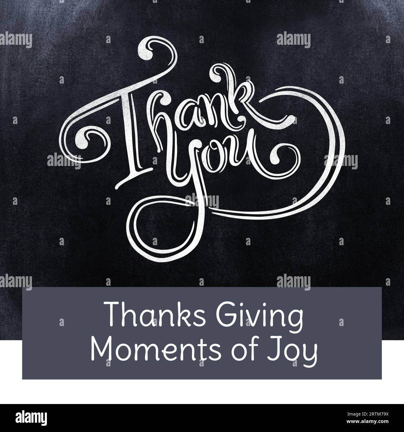 Danke, danke, dass Sie den Text Moments of Joy in weiß auf grauem und schwarzem Hintergrund gegeben haben Stockfoto