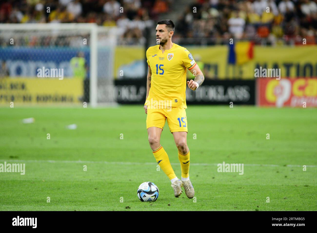 Andrei Burca während des Qualifikationsspiels zur Euro 2024 Rumänien gegen Kosovo , National Arena Stadium , Bukarest , 12.09.2023 Stockfoto