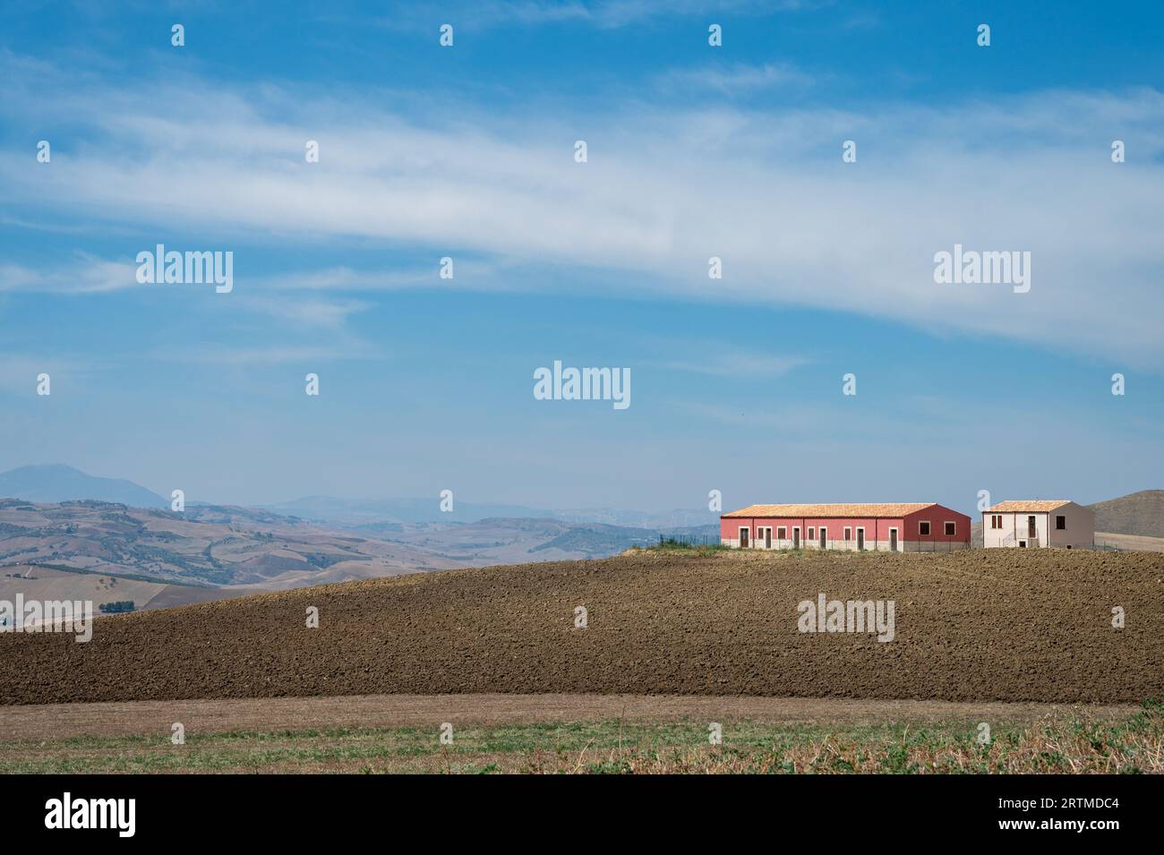 Paesaggio rurale della Sicilia centrale Stockfoto