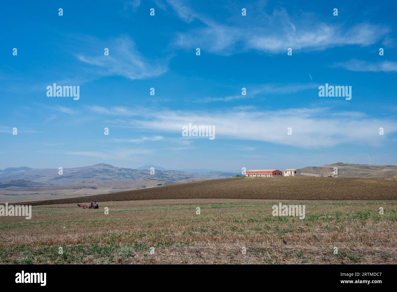 Paesaggio rurale della Sicilia centrale Stockfoto