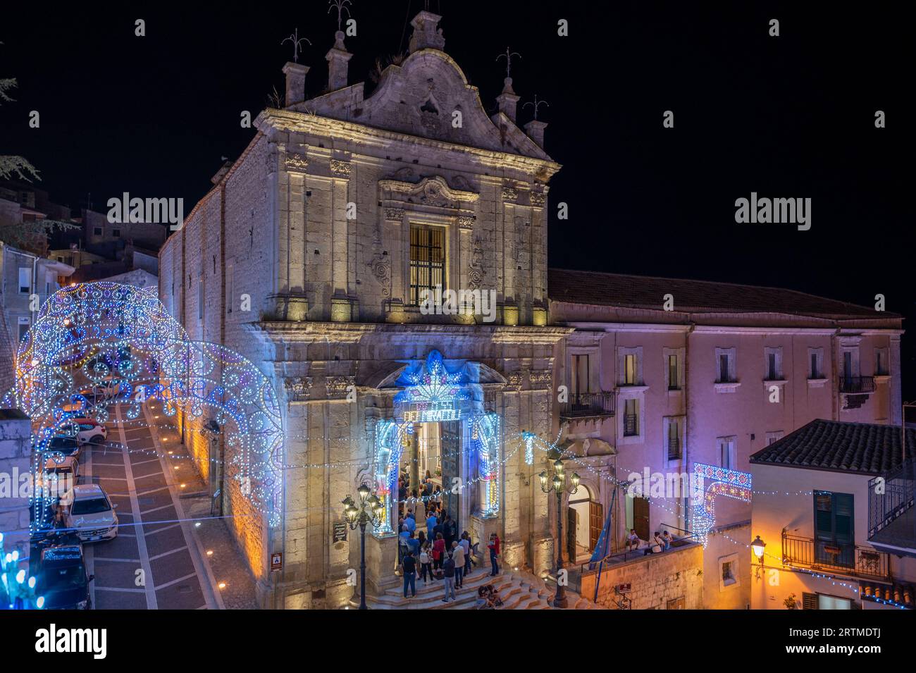 Città di Mussomeli, Provincia di Caltanissetta, Sizilien Stockfoto