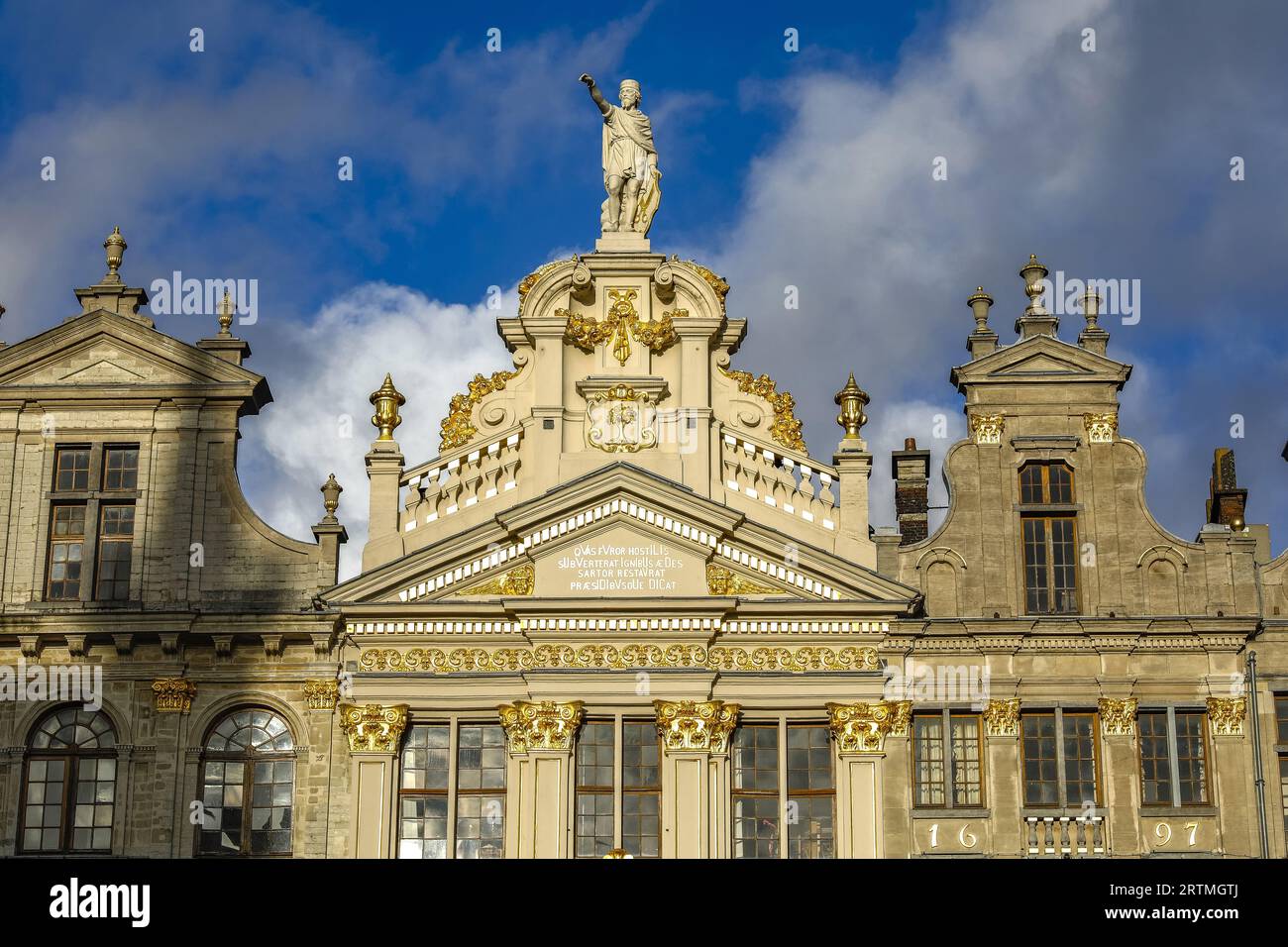 Grande Place Building Facades, Brüssel, Belgien Stockfoto