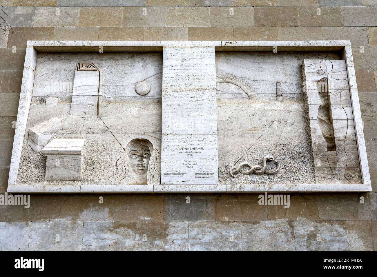 Kunstwerke im Kloster Montserrat, Katalonien, Spanien : Adriana & Hermes, Josep Maria Subirachs, 1985 Stockfoto