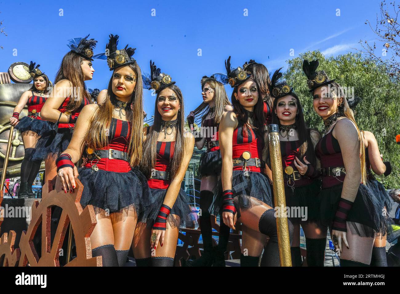 Sitges Carnival Band, Katalonien, Spanien. Kinderkarneval Stockfoto