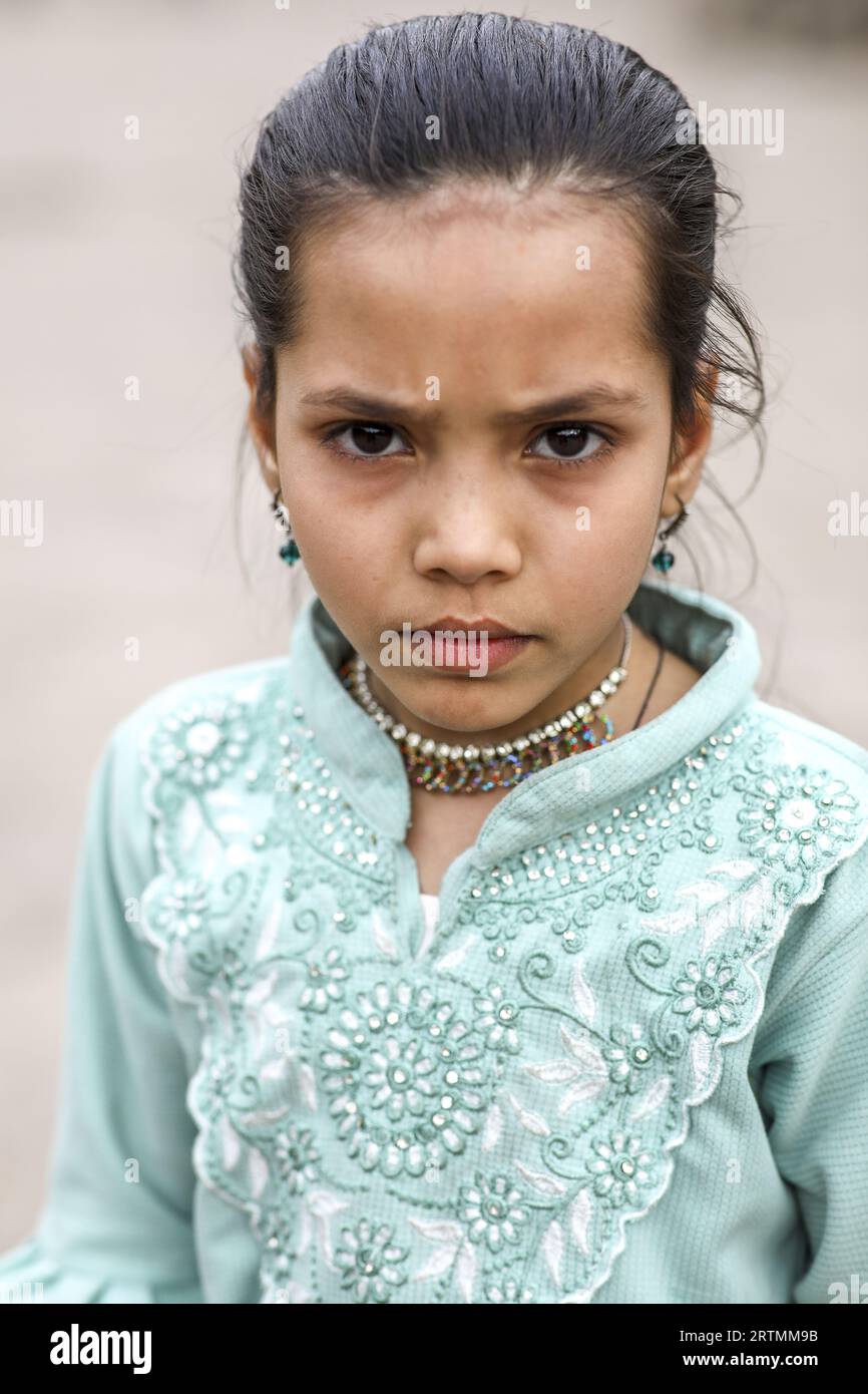 Mädchen in Daulatabad, Maharashtra, Indien Stockfoto