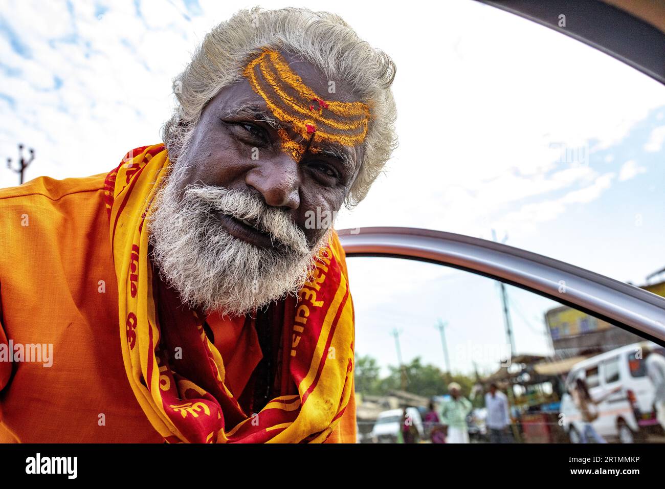 Hindu-Swami in einem Dorf in Gujarat, Indien Stockfoto