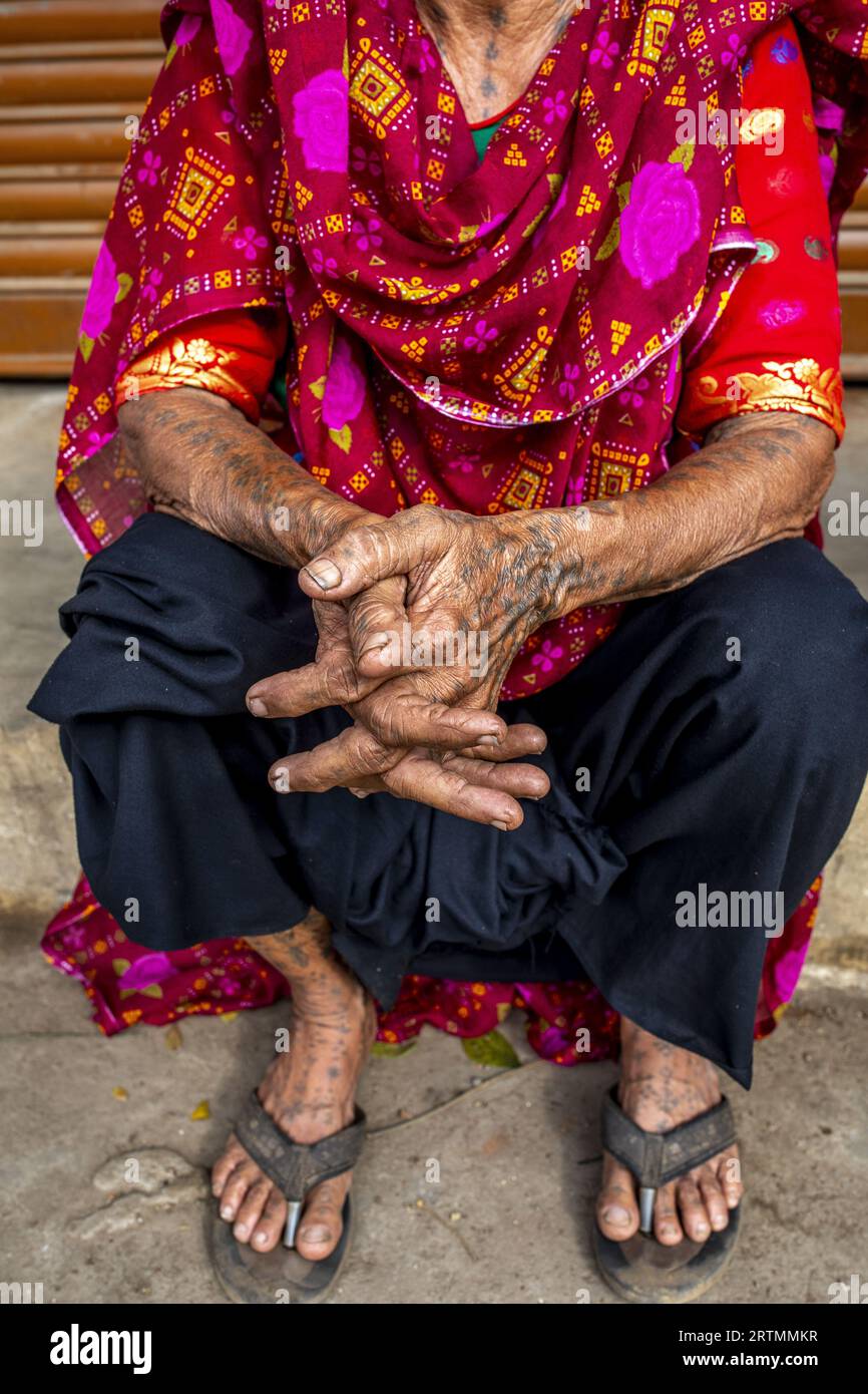 Hindu-Anhänger in Dediapada, Gujarat, Indien Stockfoto