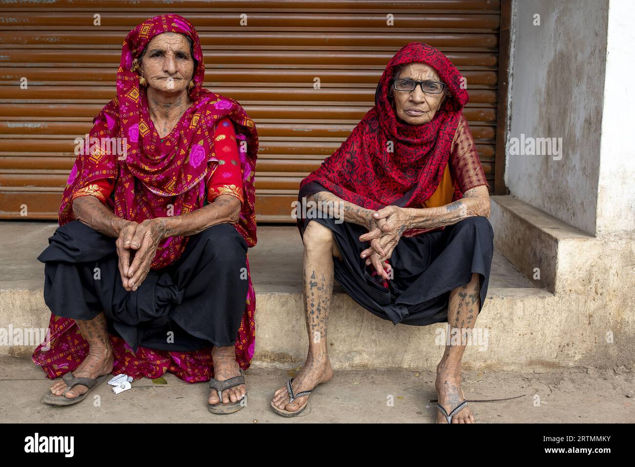 Hindu-Anhänger in Dediapada, Gujarat, Indien Stockfoto