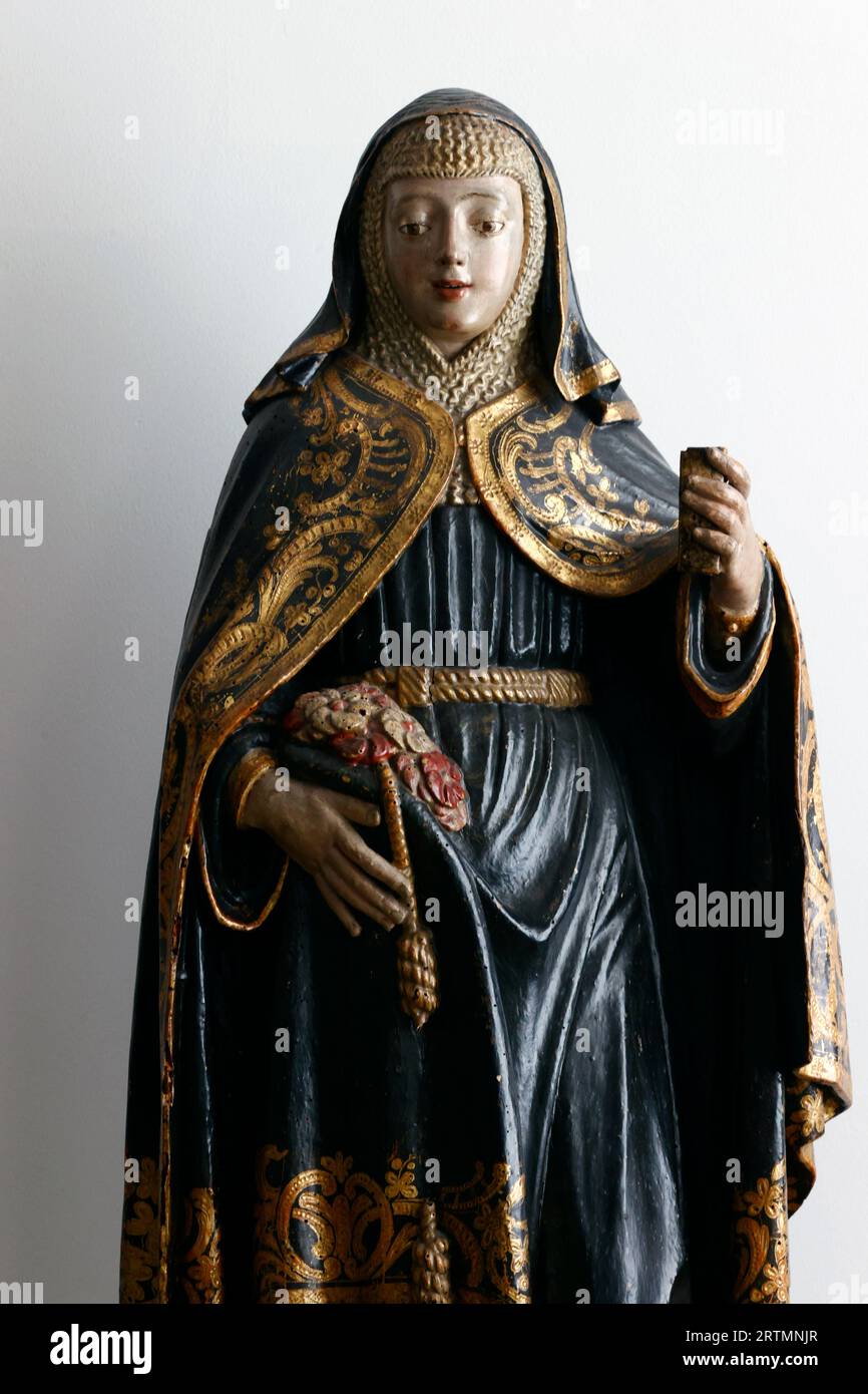 Order of St. Francis Museum.  Saint Isabel queen of Portugal by Francisco Veira. XVII th century.  Porto. Portugal. Stockfoto