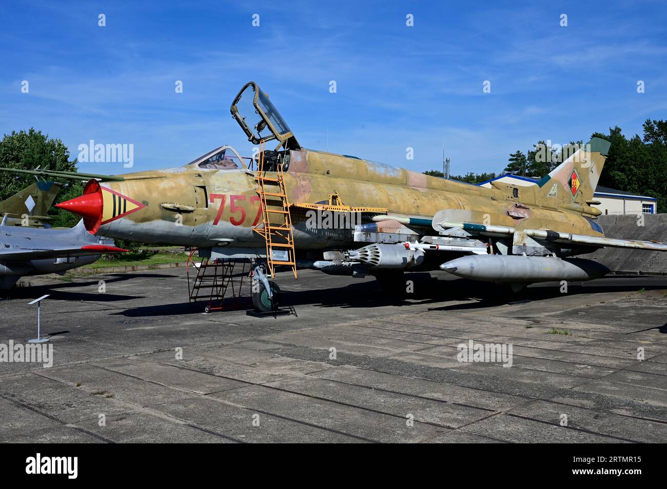 Auf dem Gelände des VLP Rothenburg / Görlitz befindet sich das Luftfahrtmuseum des Luftfahrttechnischen Museumsvereins Rothenburg e.V. Die Sammlung um Stockfoto