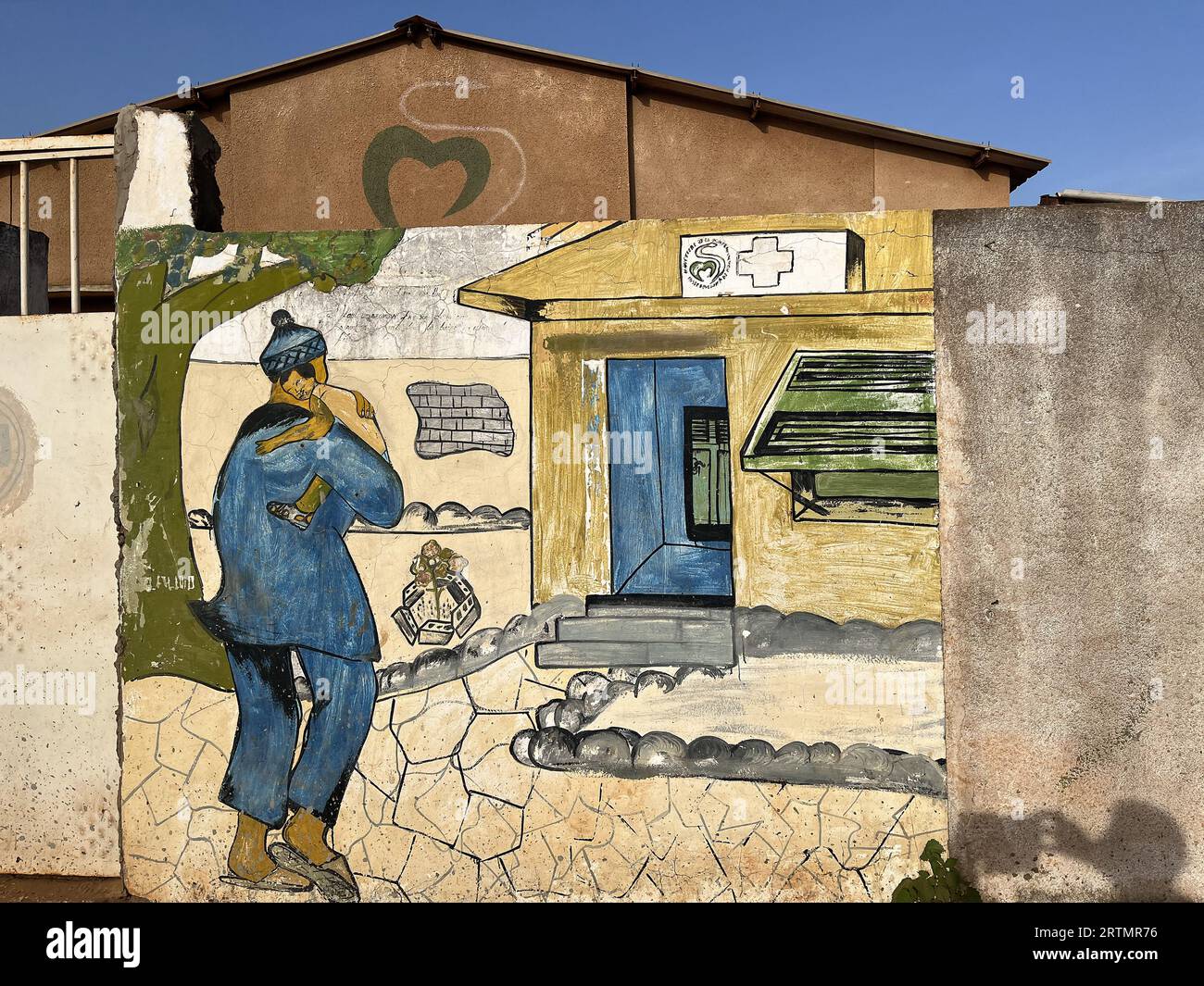 Medizinische Zentrum Wandkunst, Ndayane, Senegal Stockfoto