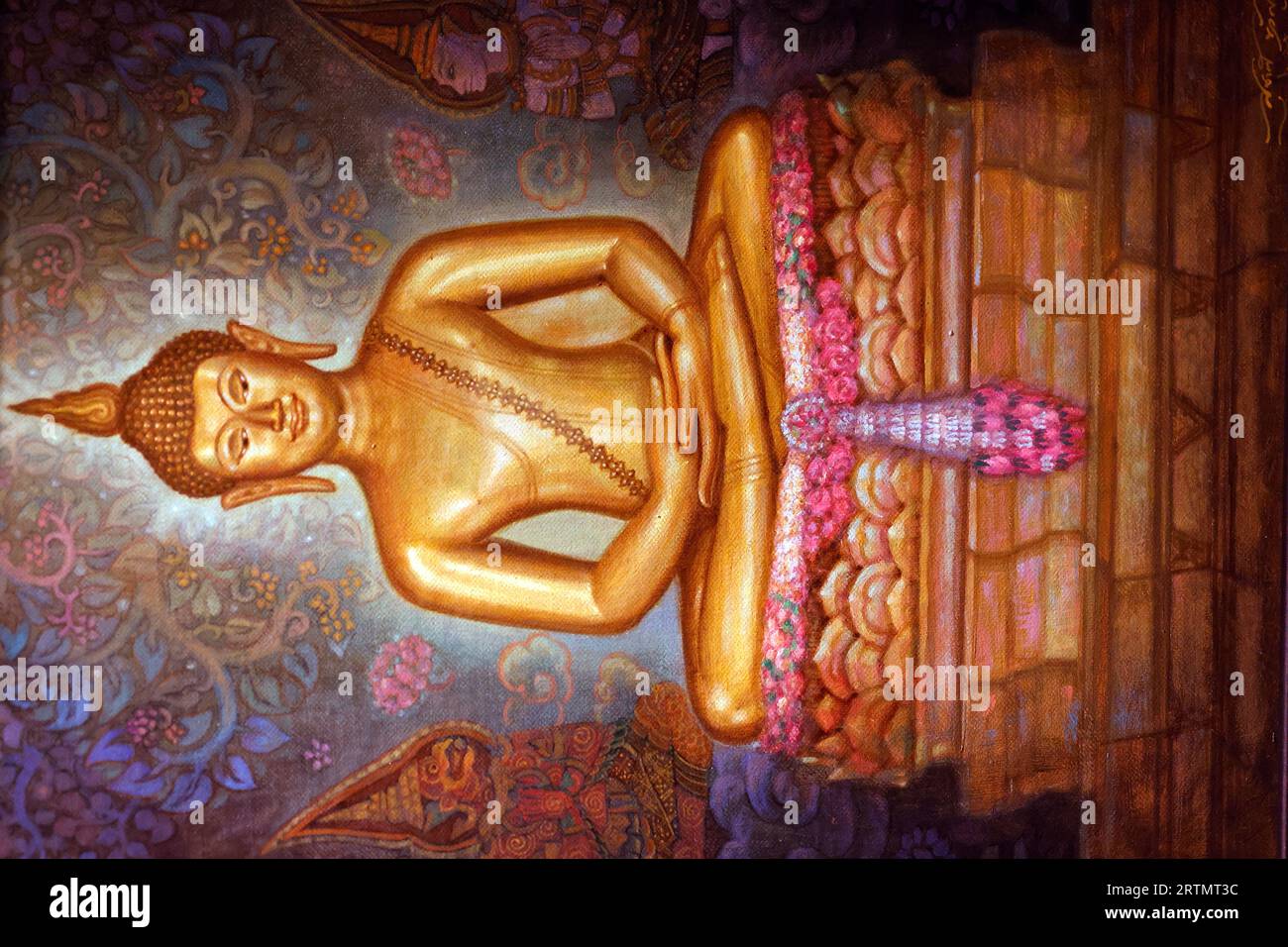 Bangkok National Museum. Buddha sitzt. Thailand. Stockfoto