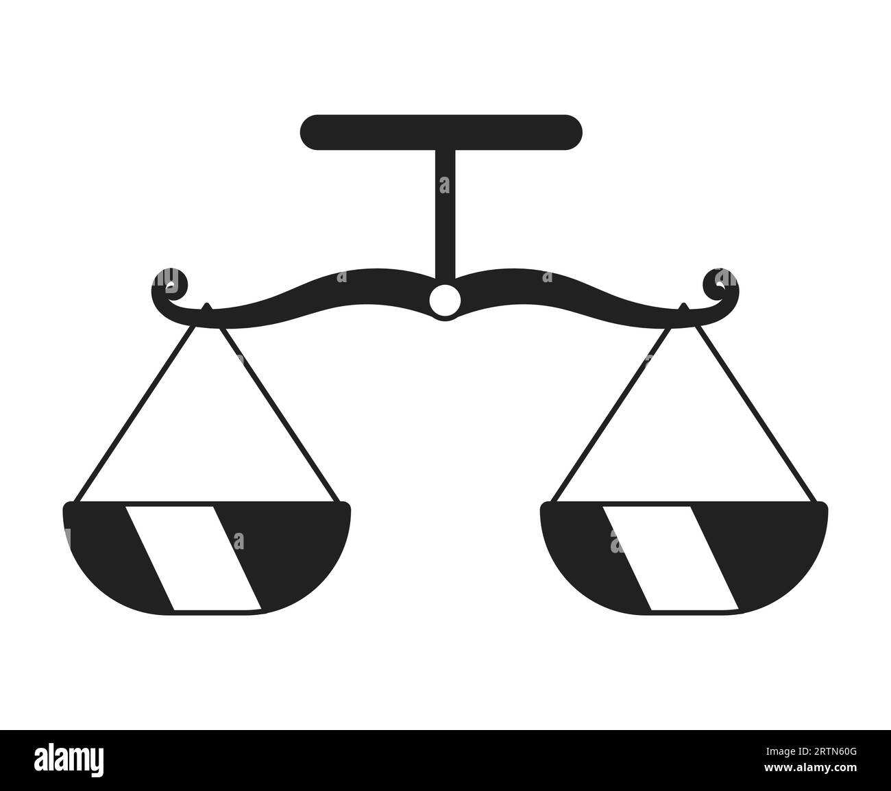 Scales of Justice monochromes flaches Vektorobjekt Stock Vektor