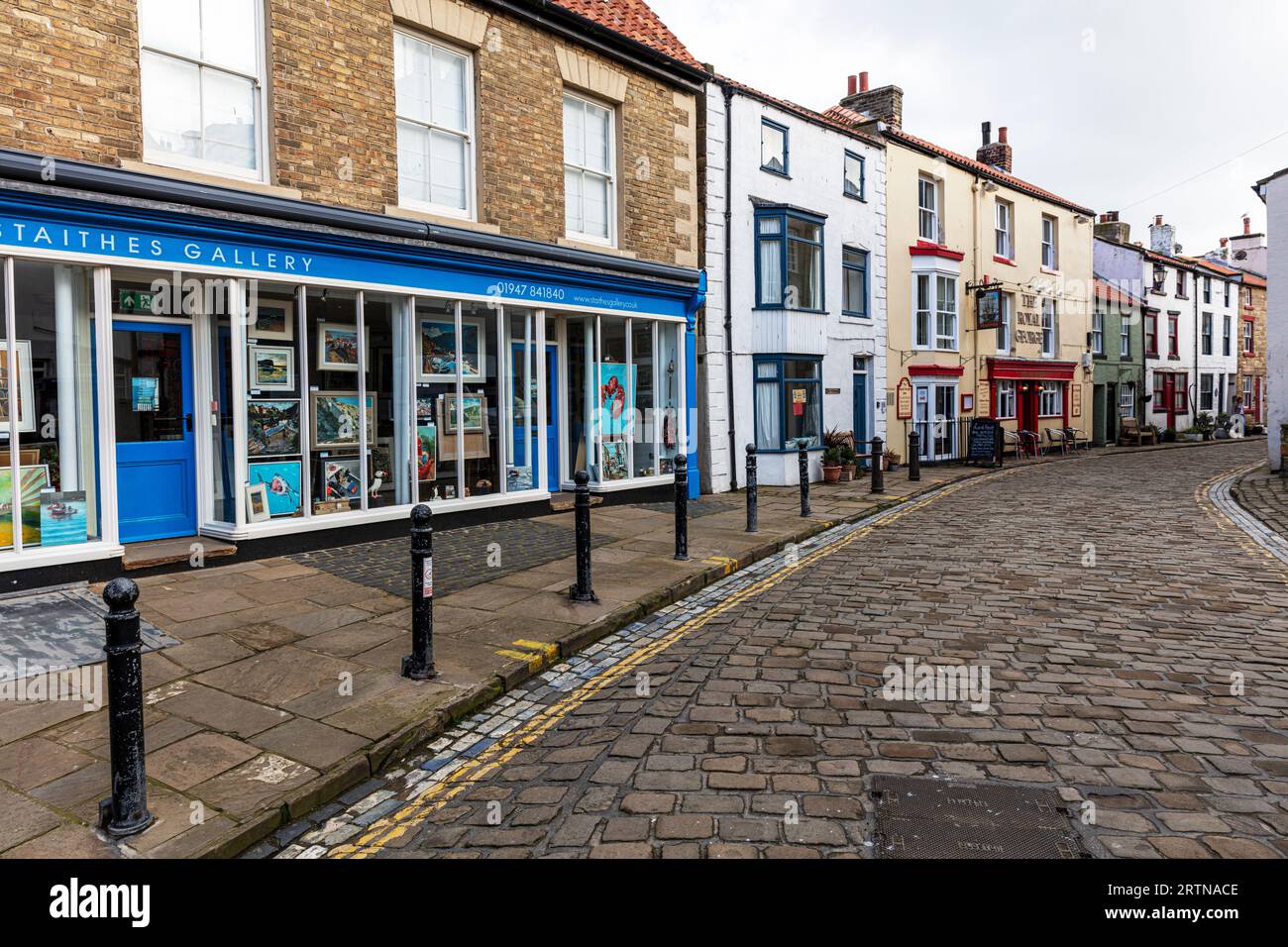 Staithes, North Yorkshire Village, Yorkshire, Großbritannien, England, Staithes, Staithes Yorkshire, Küstendörfer, Dorf, Fischerdorf Stockfoto