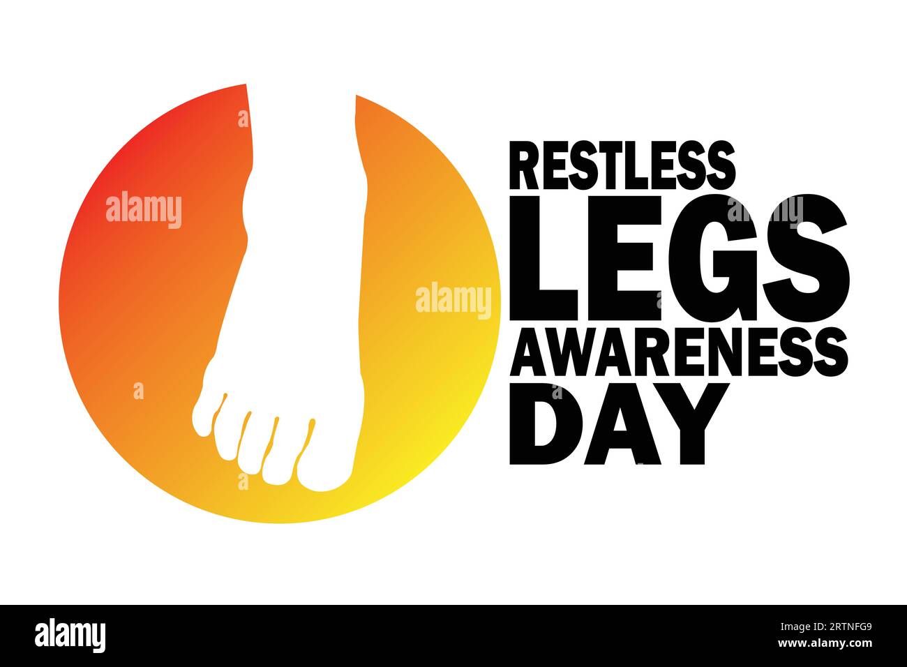Vektor-Illustration eines Hintergrunds für den Tag des Restless Legs Awareness. Geeignet für Grußkarten, Poster und Banner Stock Vektor