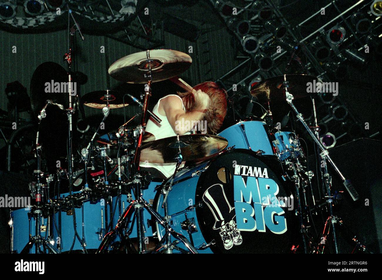 Mailand Italien 1993-11-18: Pat Torpey Schlagzeuger der Mr.Big Gruppe im Palatrussardi Stockfoto