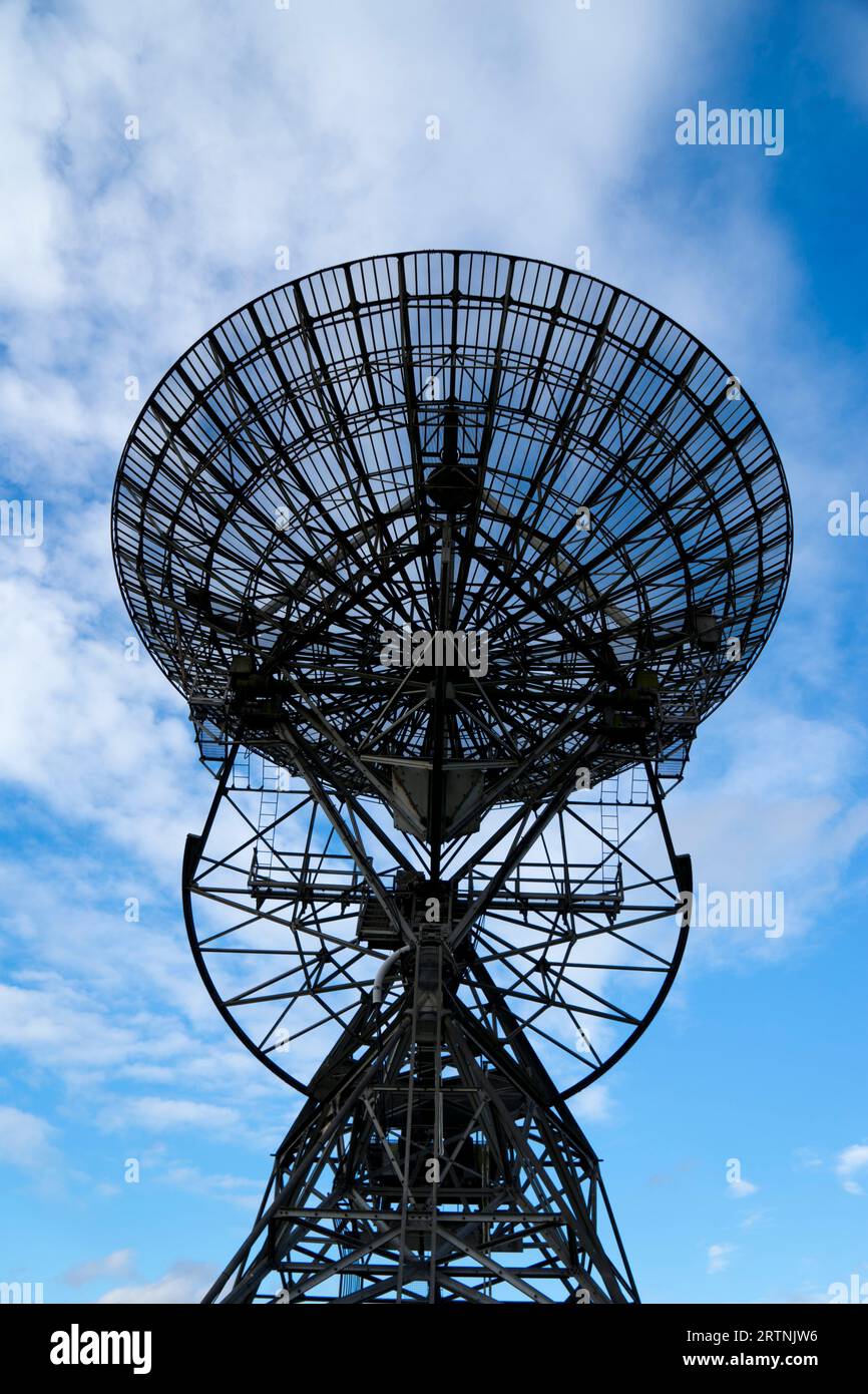 Das One Mile Telescope am Mullard Radio Astronomy Observatory, Harlton, Cambridgeshire, Großbritannien Stockfoto