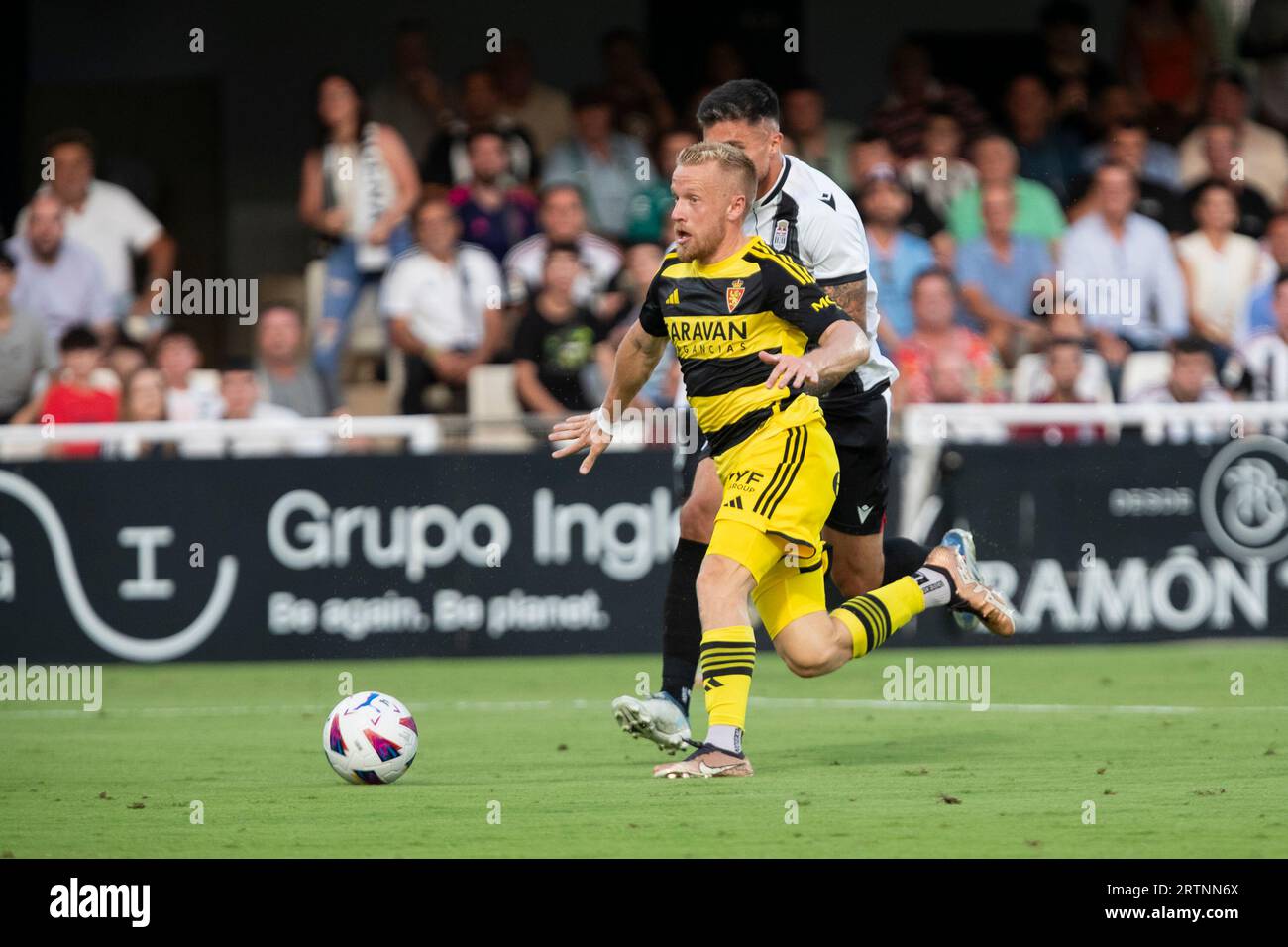 Cartagena Region Murcia Spanien 10. September 2023. Quentin Lecoeuche, französischer Spieler des Real Zaragoza FC Cartagena gegen Real Zaragoza Spanish League Stockfoto