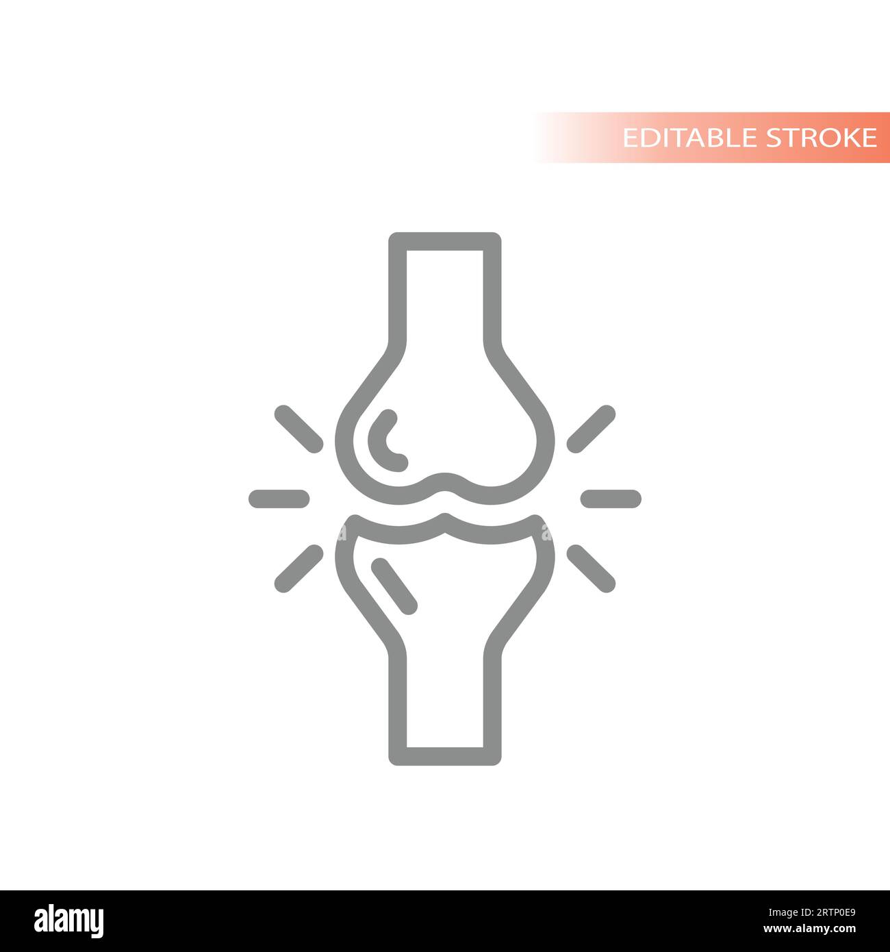 Vektorsymbol der Knochen der menschlichen Gelenke. Symbol für Arthritis, Knochen- und Gelenkschmerzen. Stock Vektor